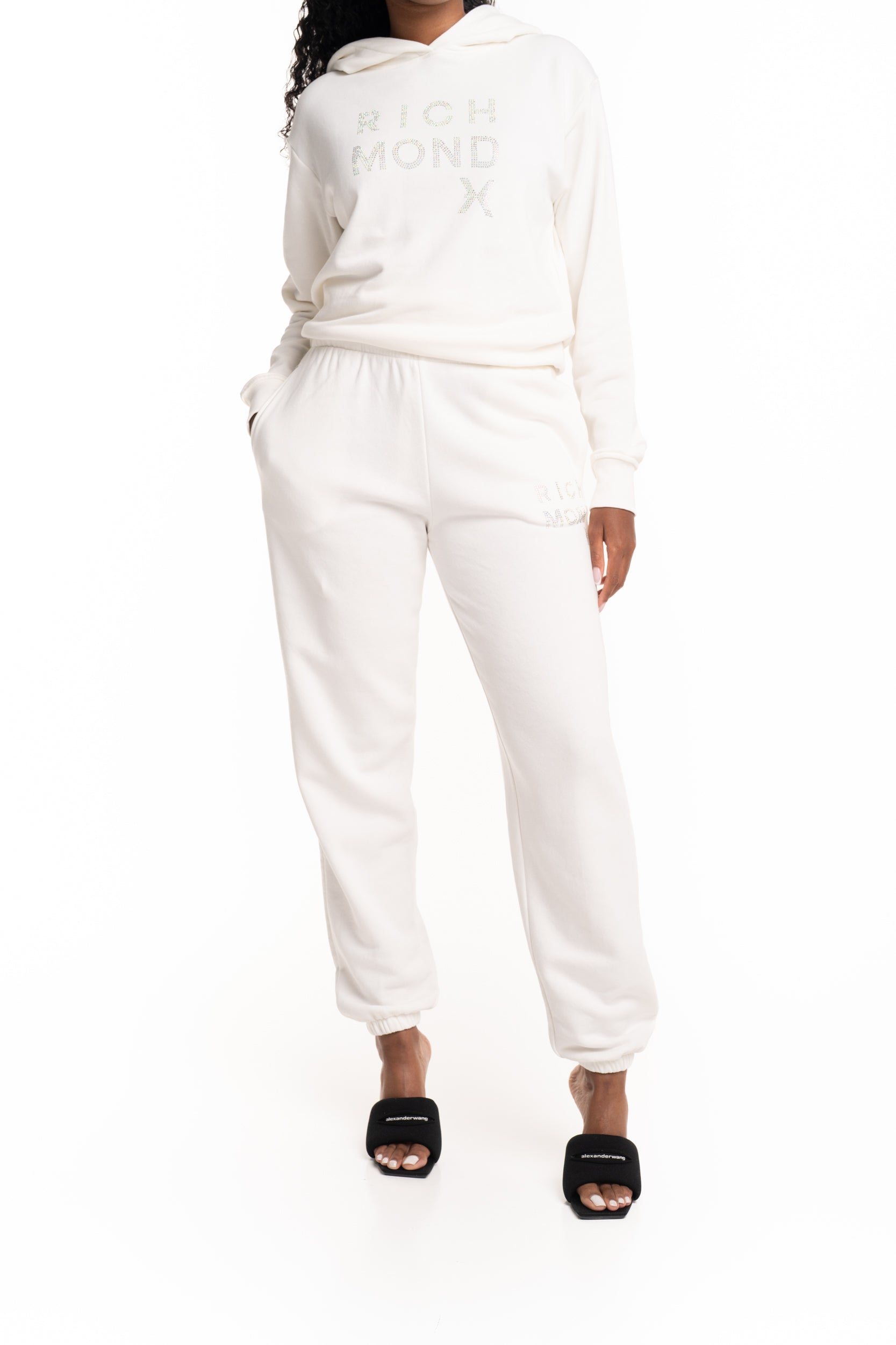 John Richmond Ladies Kabal Fleece Pants | UWP26028PAGKF-Off White