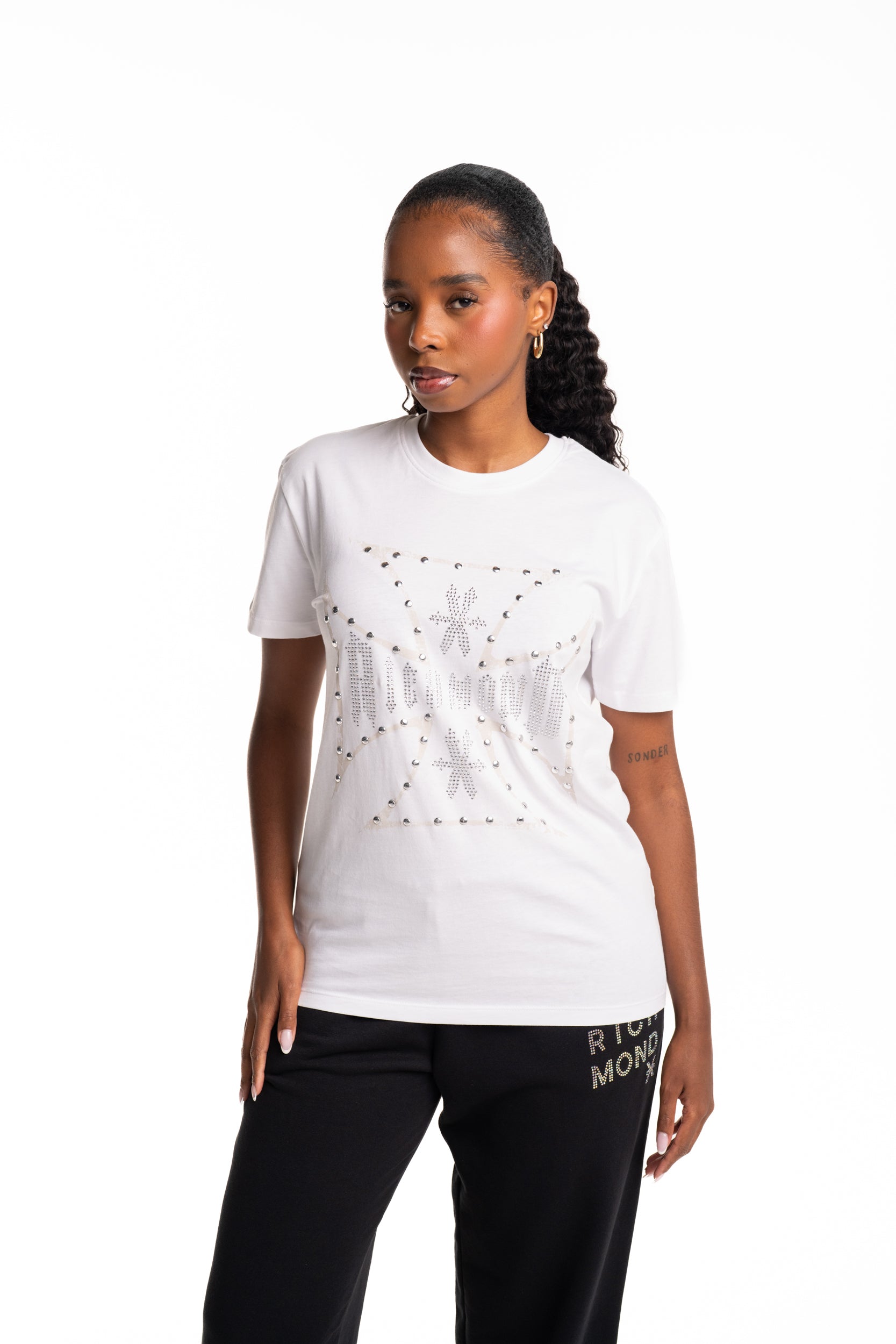 John Richmond Ladies Hernangomez T Shirt | UWP26253TSGKF-White