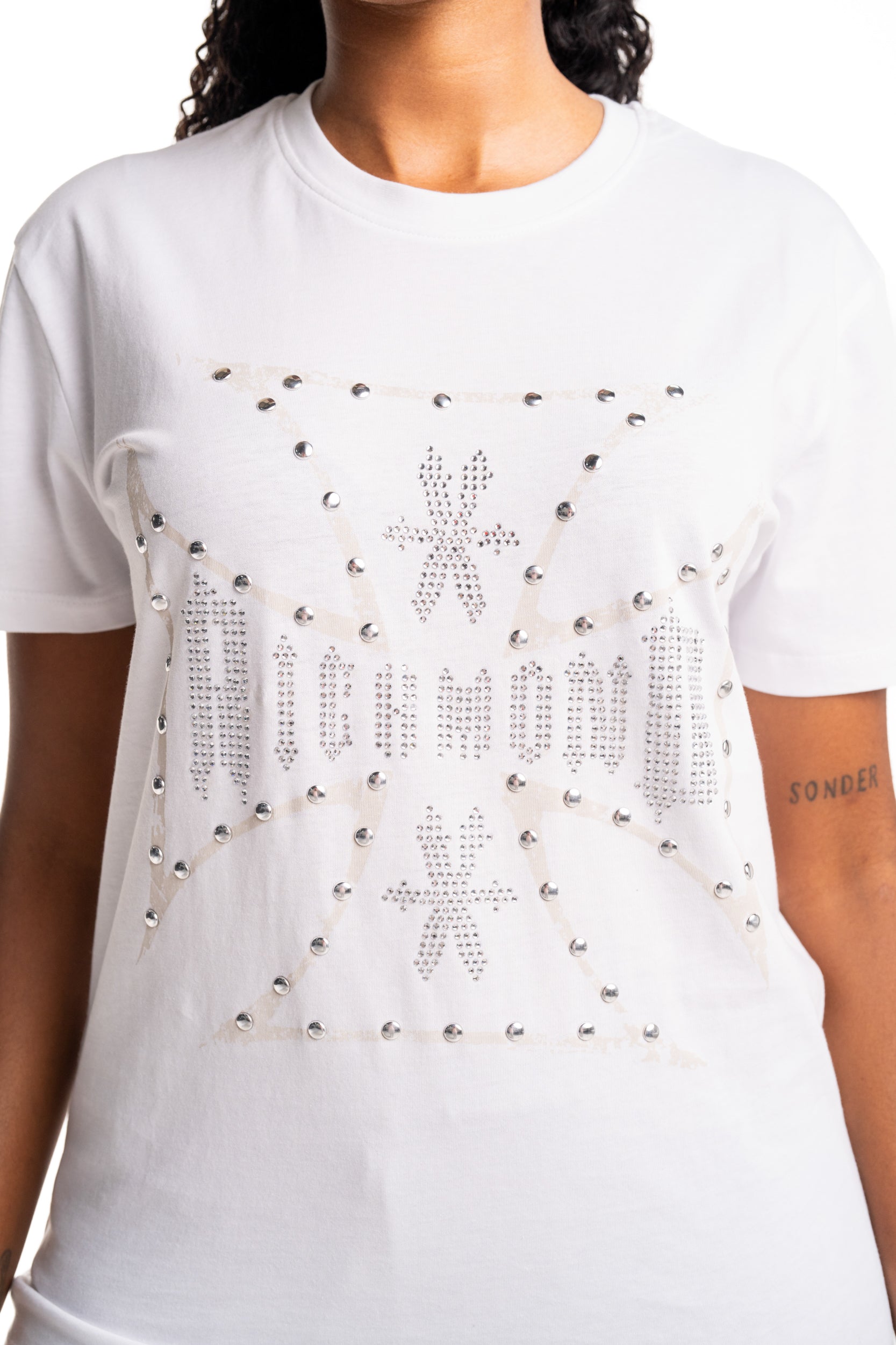 John Richmond Ladies Hernangomez T Shirt | UWP26253TSGKF-White