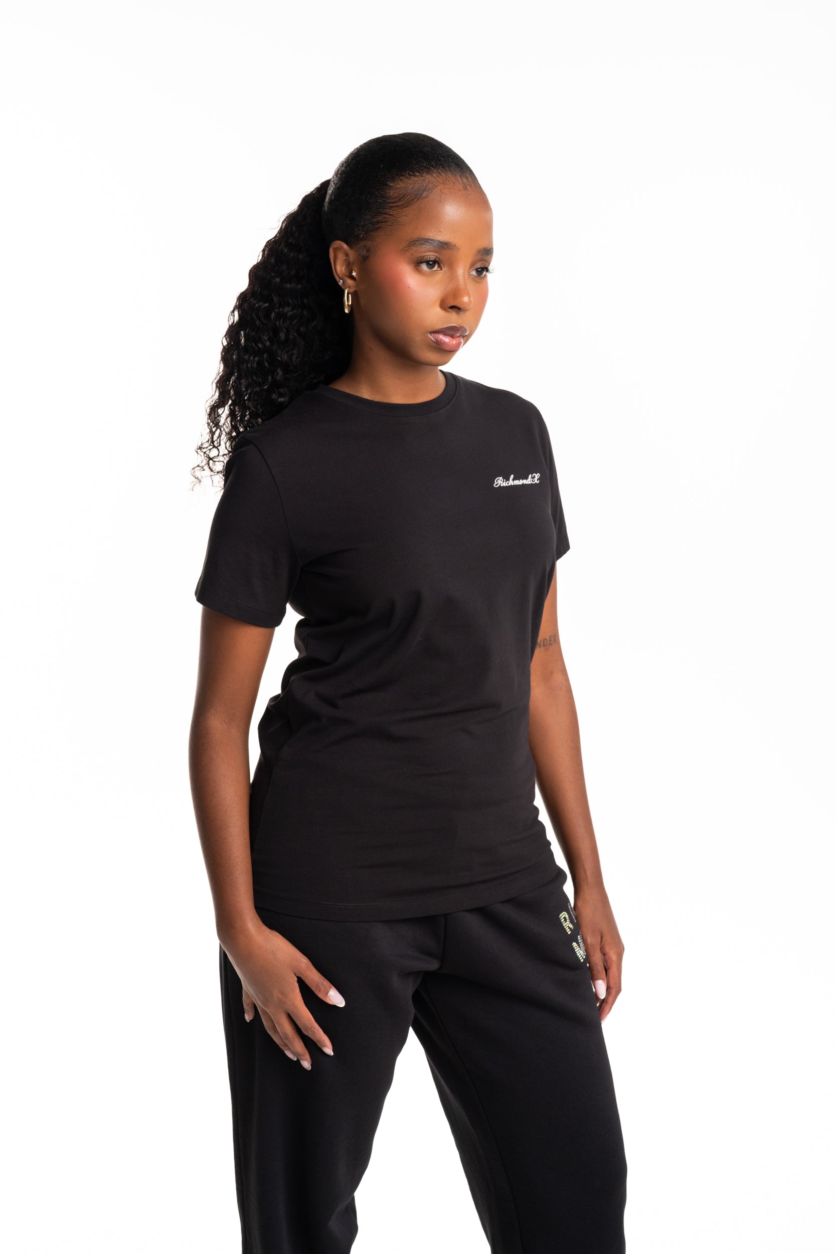John Richmond Ladies Seopo T Shirt | UWP26025TSCK-Black