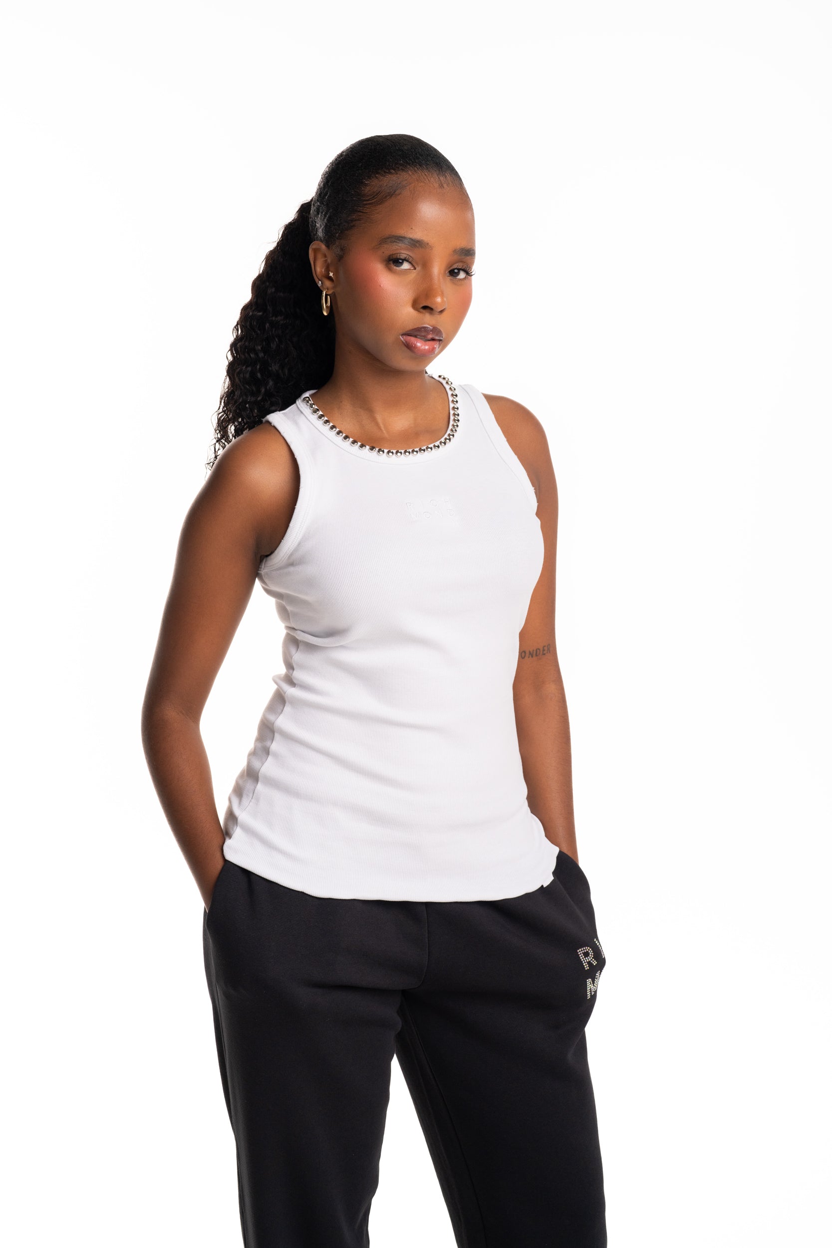 John Richmond Ladies Dario Singlet | UWP26095CNT9-White
