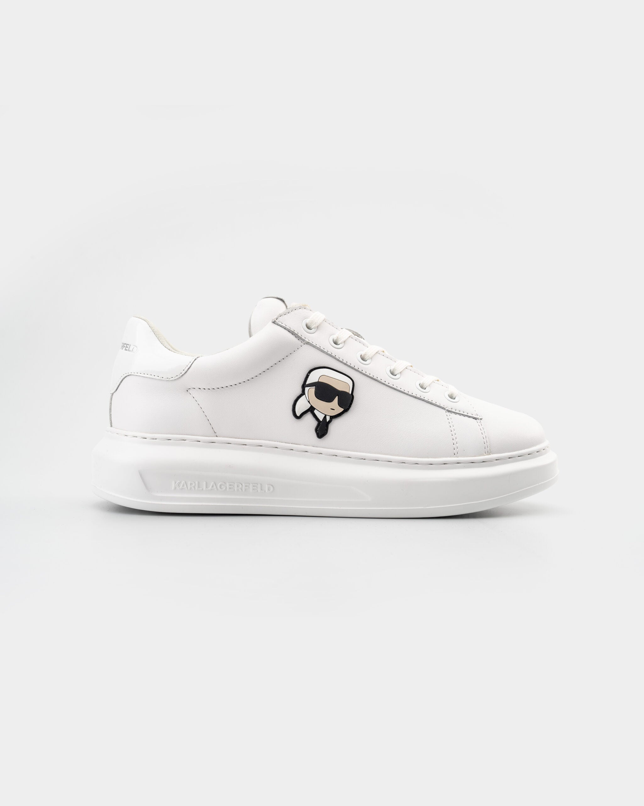 (Core) Karl Lagerfeld Men's Kapri NFT Lo Lace White Lthr/Mono Sneaker KL52530N 01W