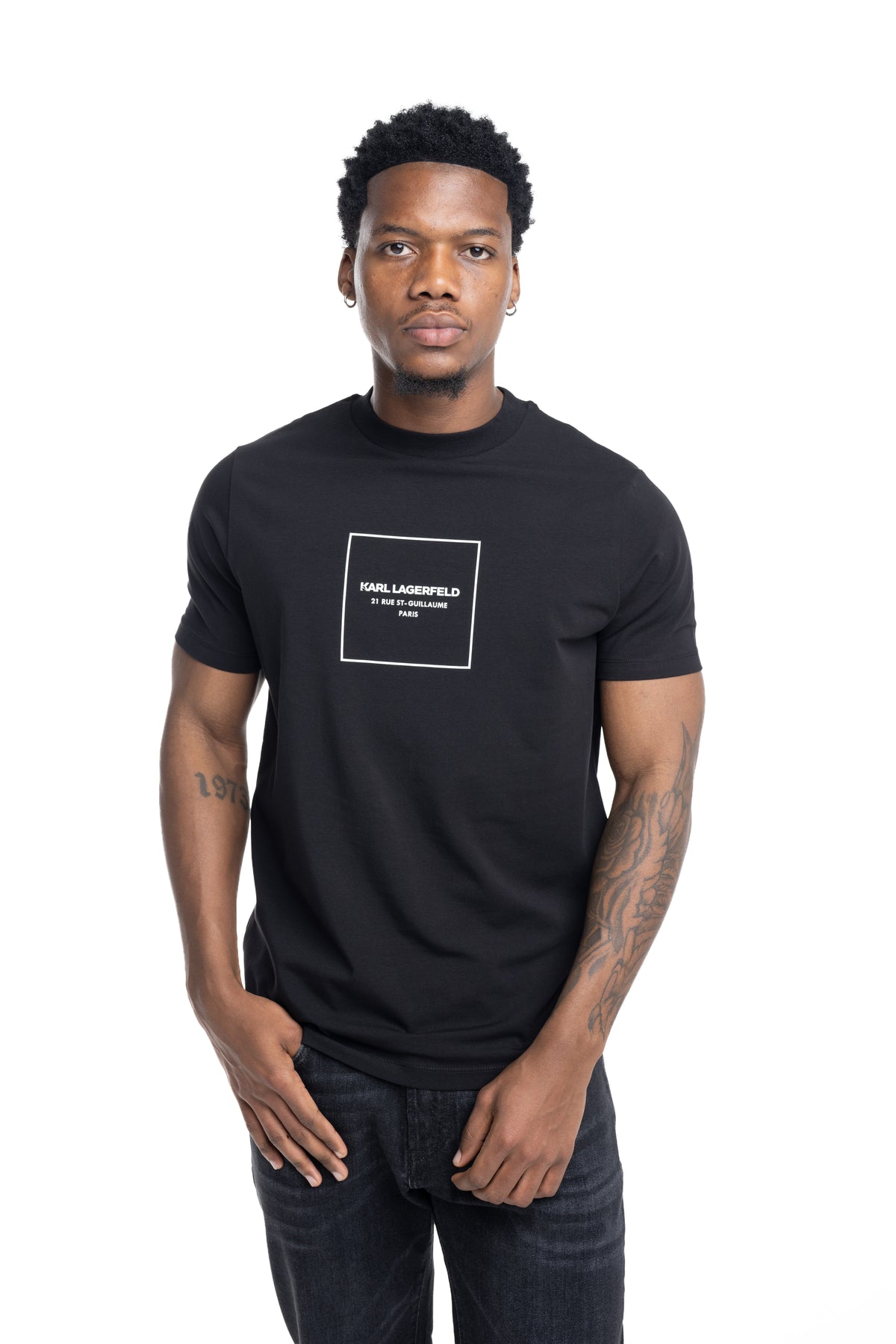 Karl Lagerfeld Mens T Shirt Crewneck Black | 75503356322-990