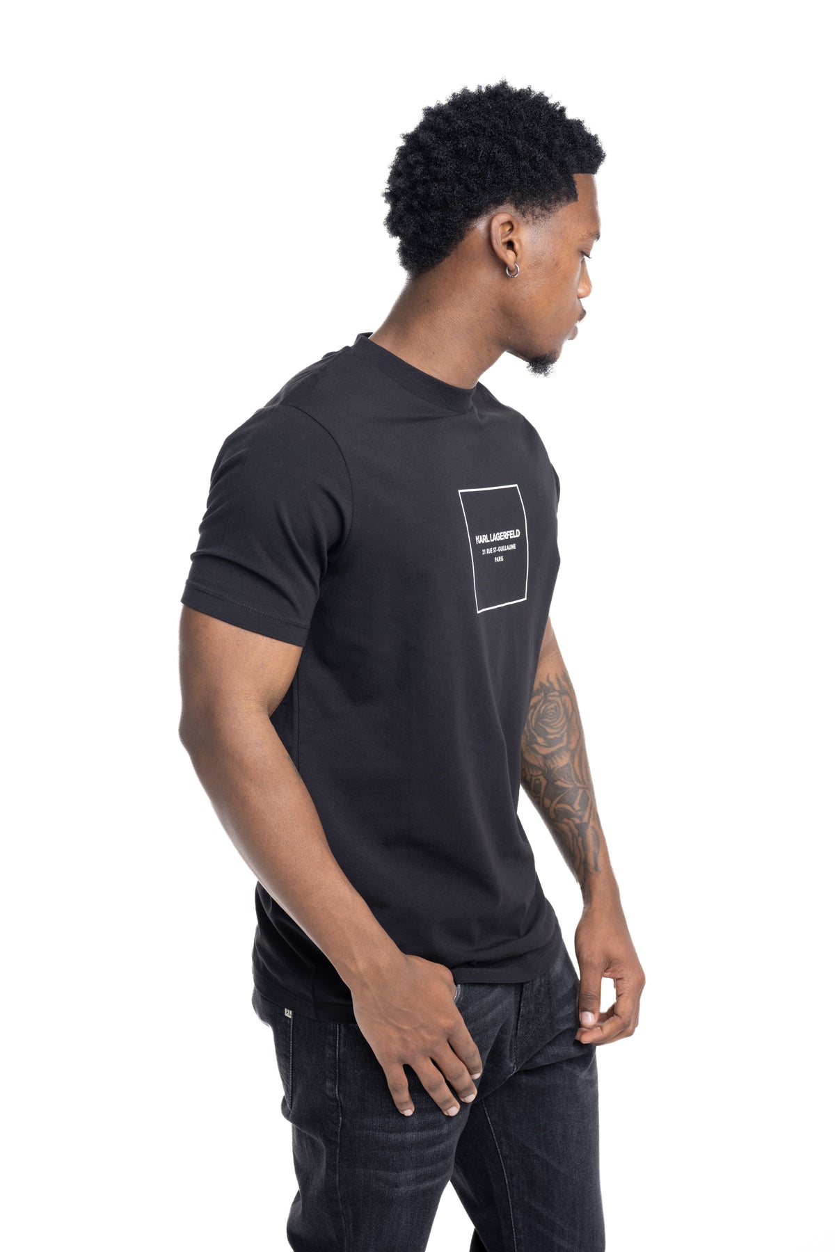 Karl Lagerfeld Mens T Shirt Crewneck Black | 75503356322-990