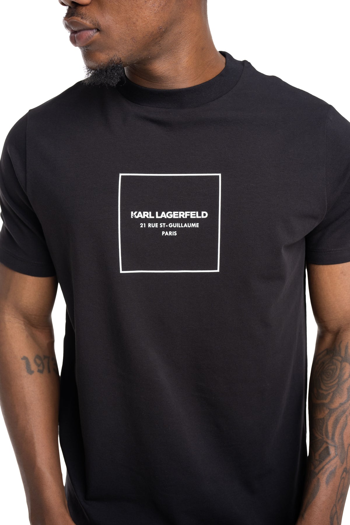 Karl Lagerfeld Mens T Shirt Crewneck Black | 75503356322-990