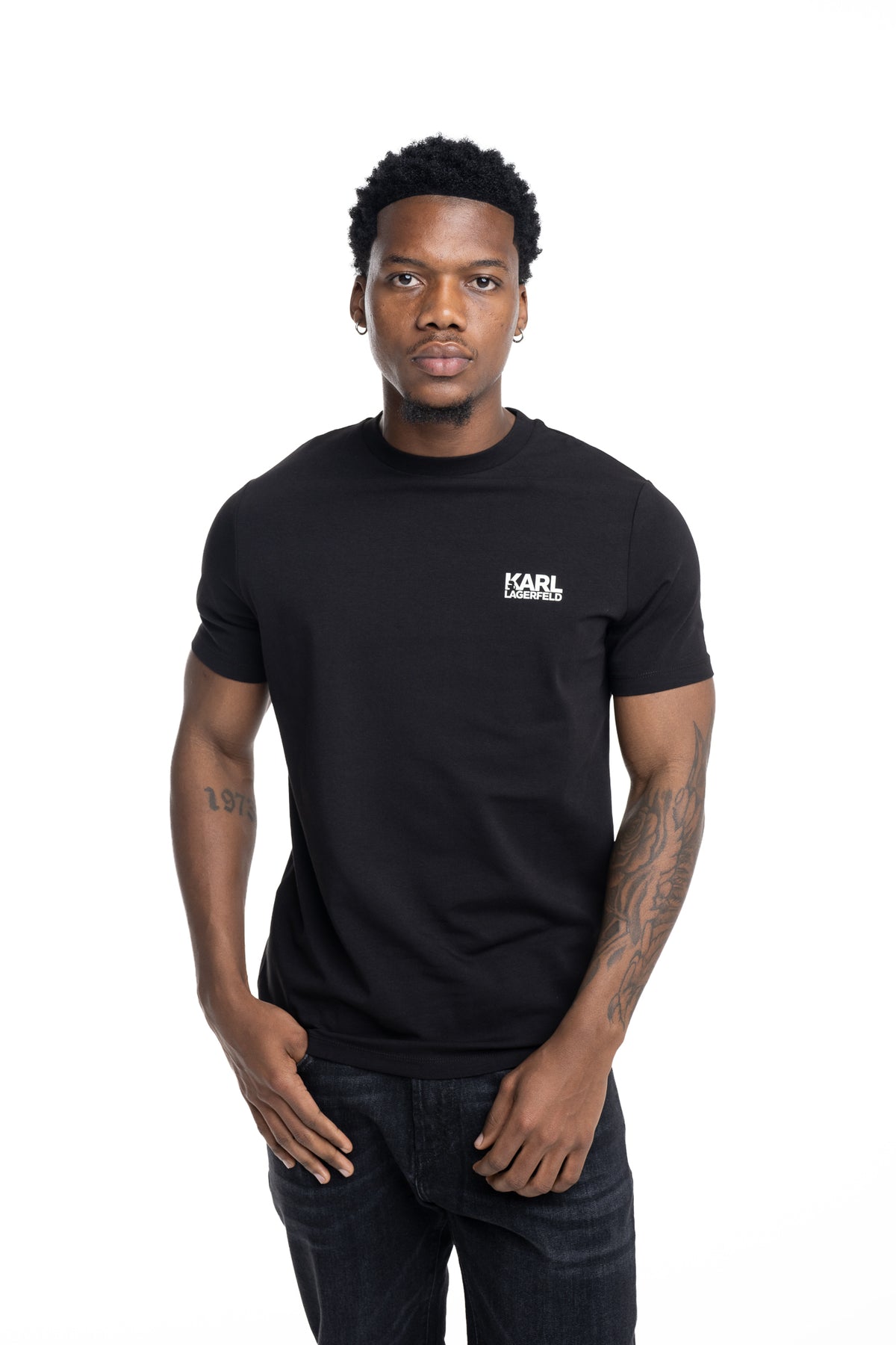 Karl Lagerfeld Mens T Shirt Crewneck Black | 75578156323-990