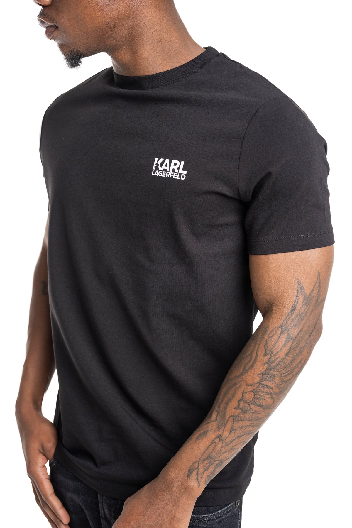 Karl Lagerfeld Mens T Shirt Crewneck Black | 75578156323-990