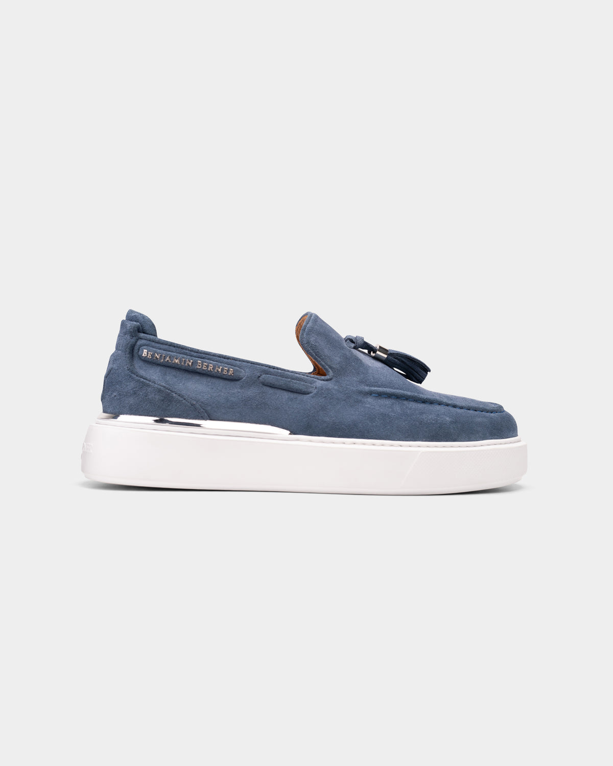 Benjamin Berner Men's Orion Indigo Blue Suede Tassel Loafer | BNJ553-52-230