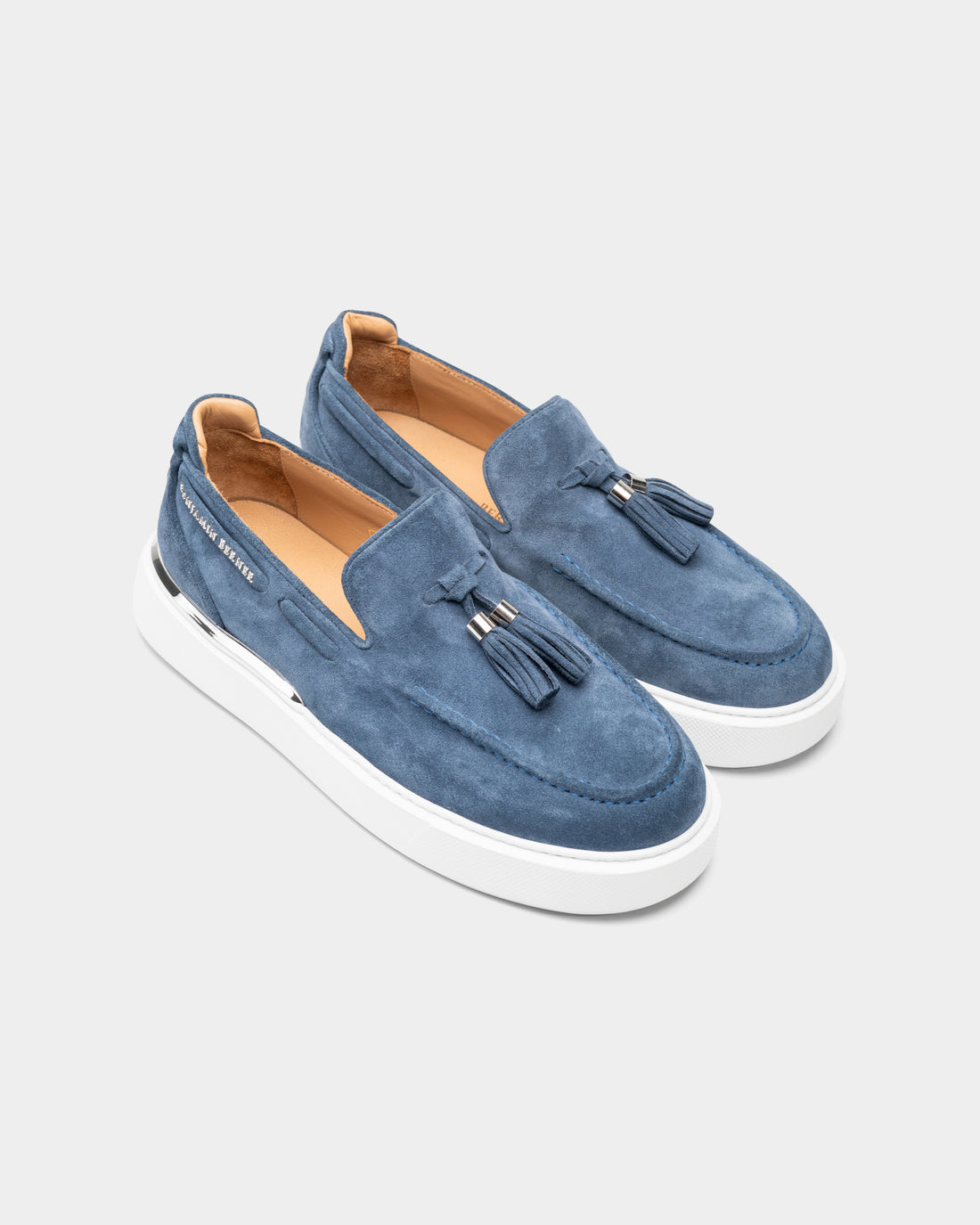 Benjamin Berner Men's Orion Indigo Blue Suede Tassel Loafer | BNJ553-52-230