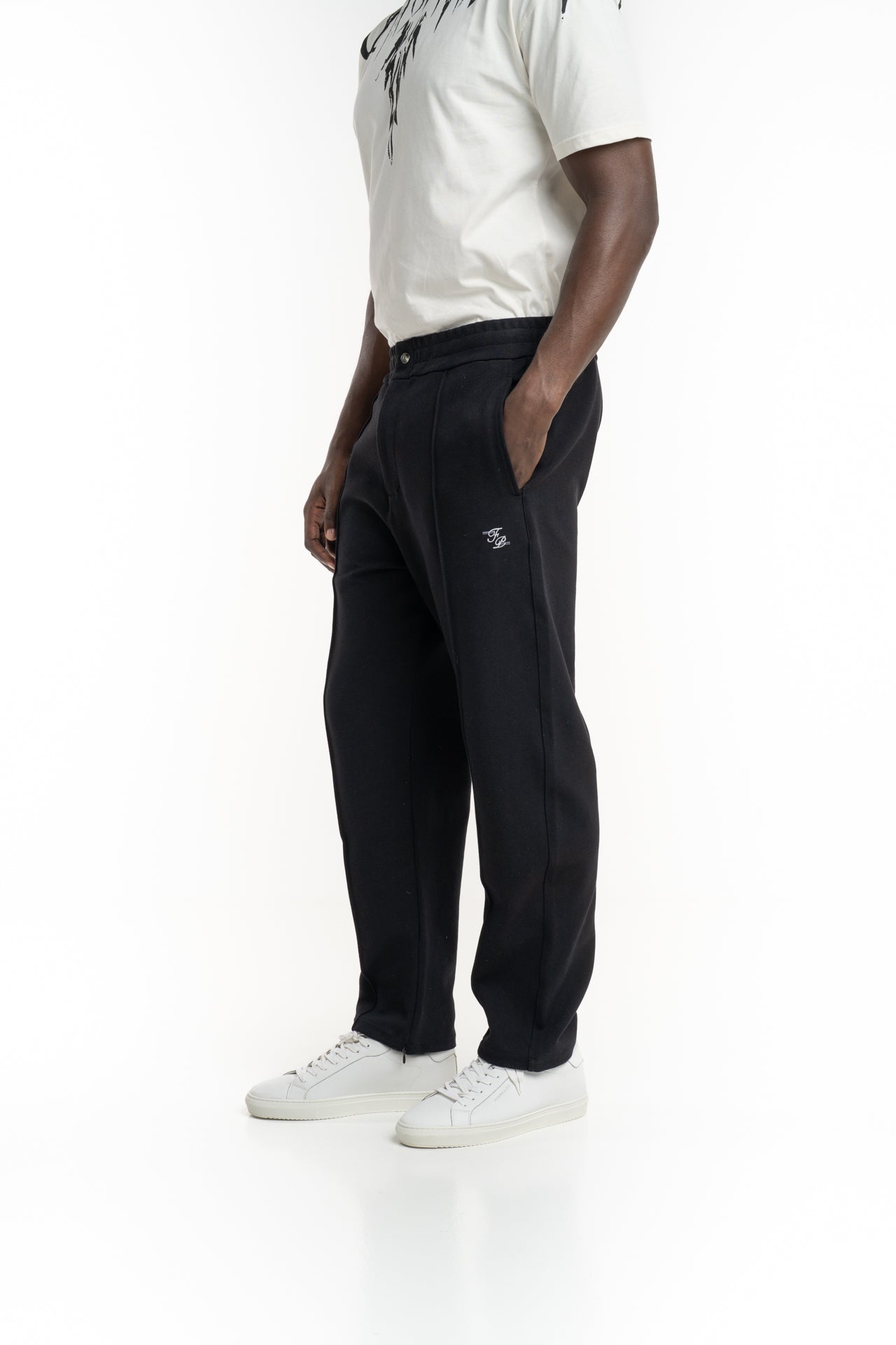 Filling Pieces Men's Coach Pants Logo Black | 412550500127-130