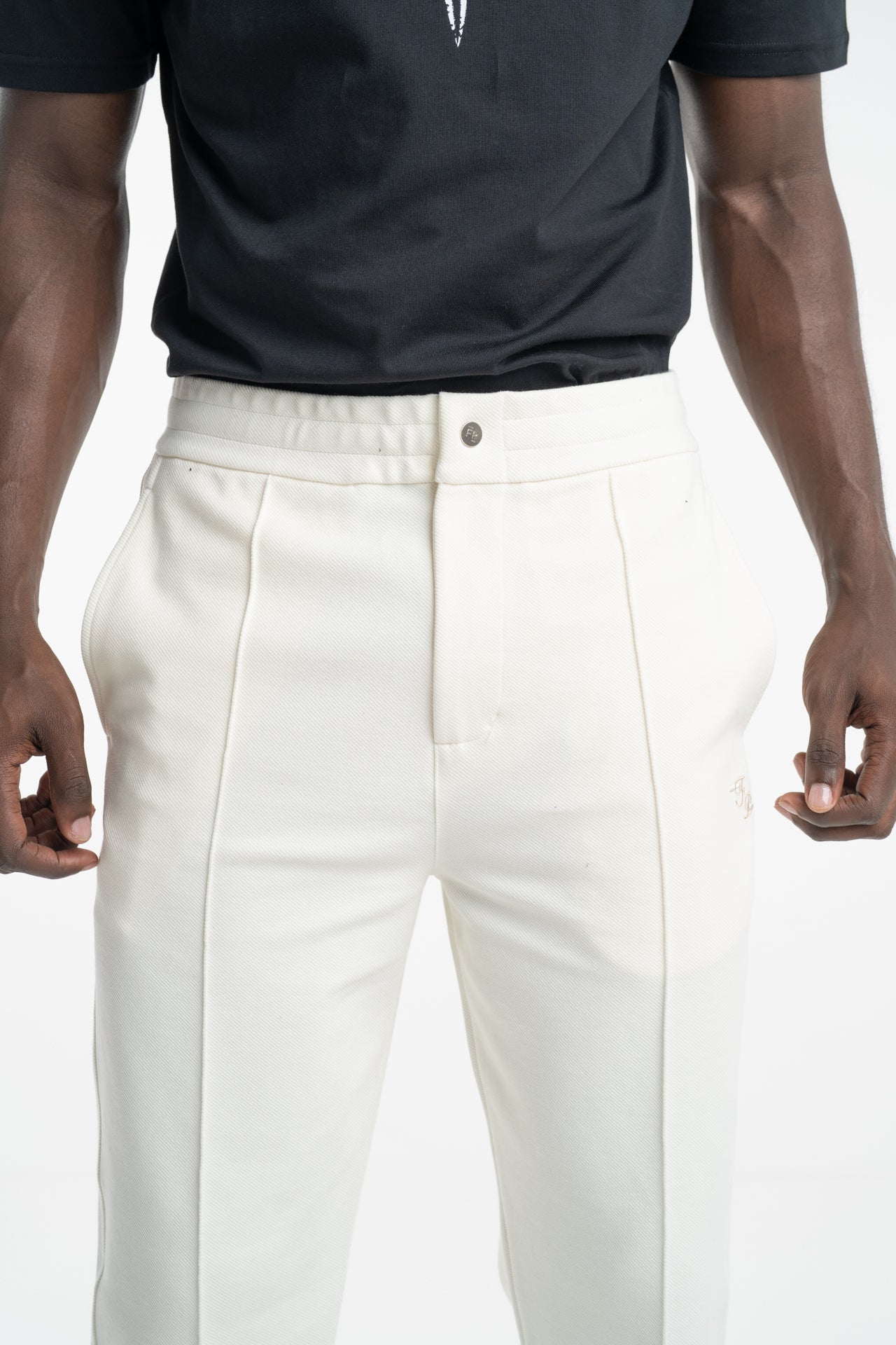 Filling Pieces Men's Coach Pants Logo Antique White | 412550500127-214