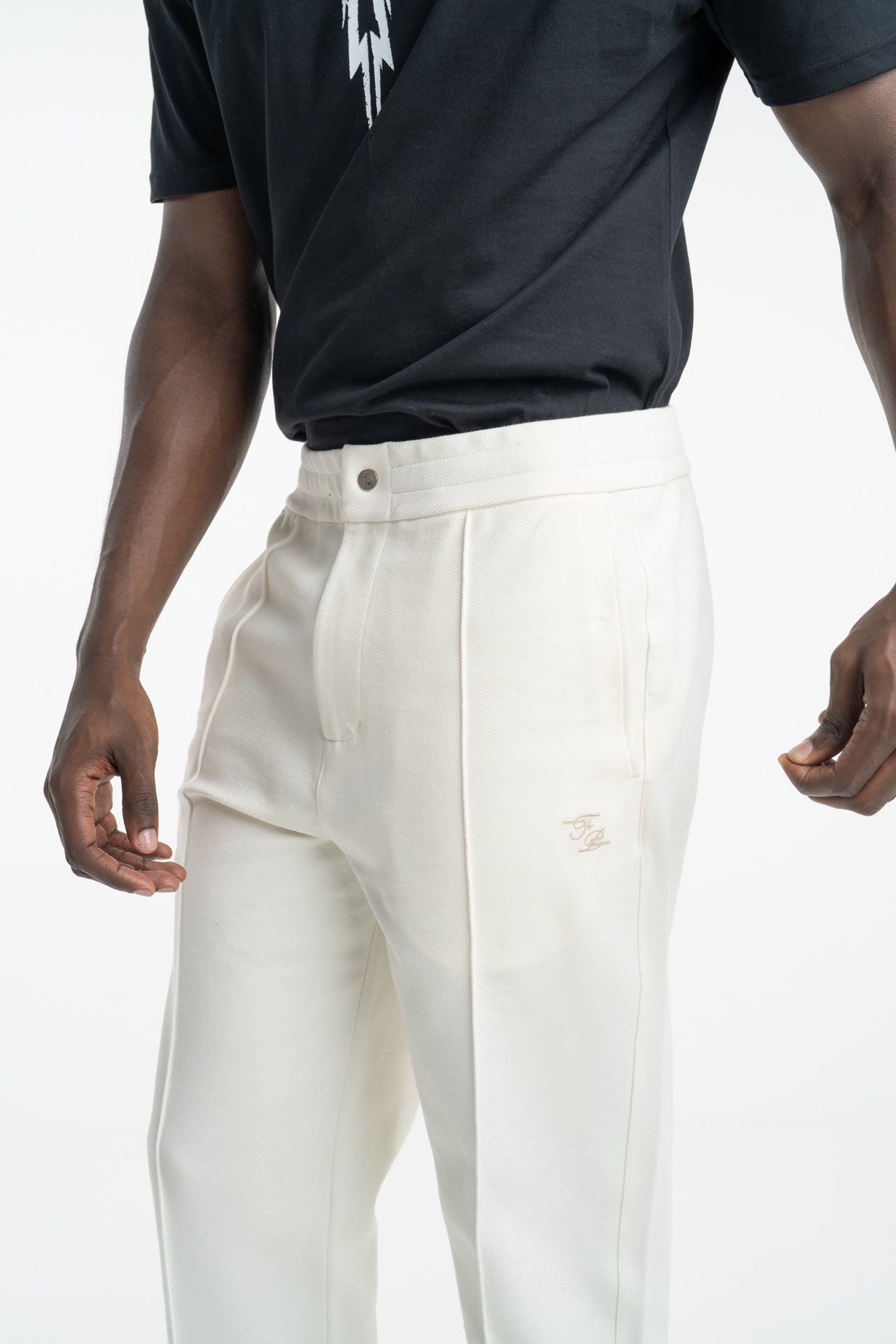 Filling Pieces Men's Coach Pants Logo Antique White | 412550500127-214