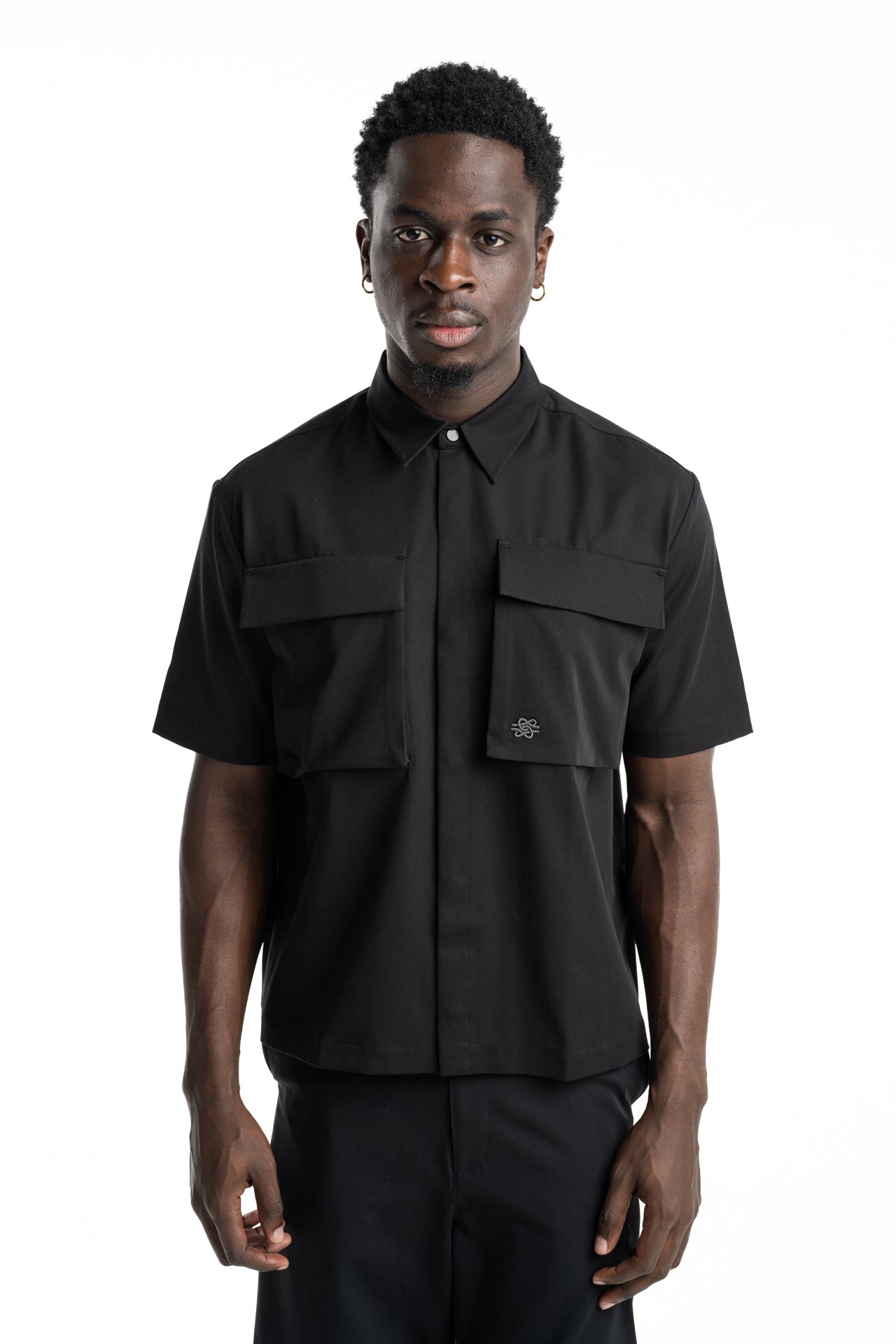 Filling Pieces Men's Resort Shirt Drapy Black | 412655501295-130