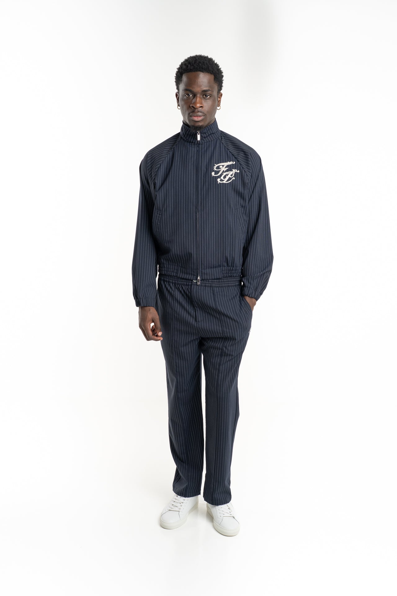 Filling Pieces Men's Coach Pants Pinstripe Maritime Blue | 412650500297-295