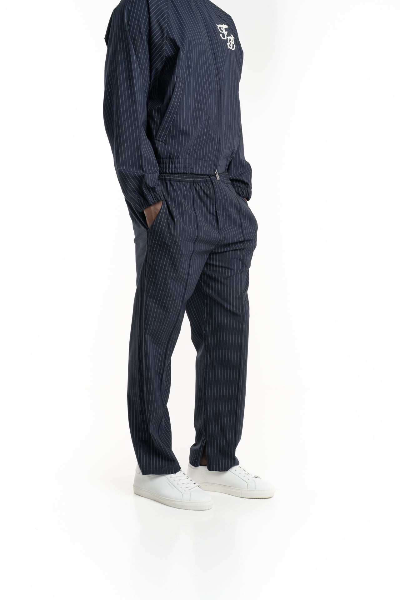 Filling Pieces Men's Coach Pants Pinstripe Maritime Blue | 412650500297-295