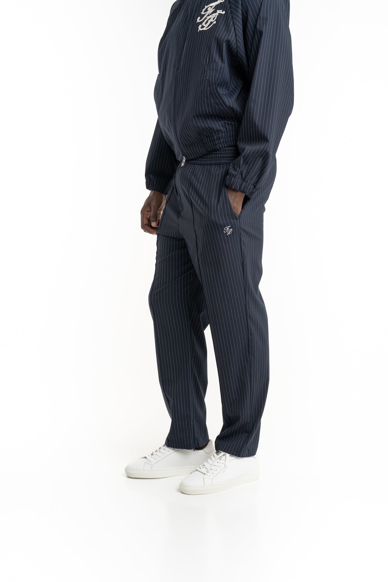 Filling Pieces Men's Coach Pants Pinstripe Maritime Blue | 412650500297-295