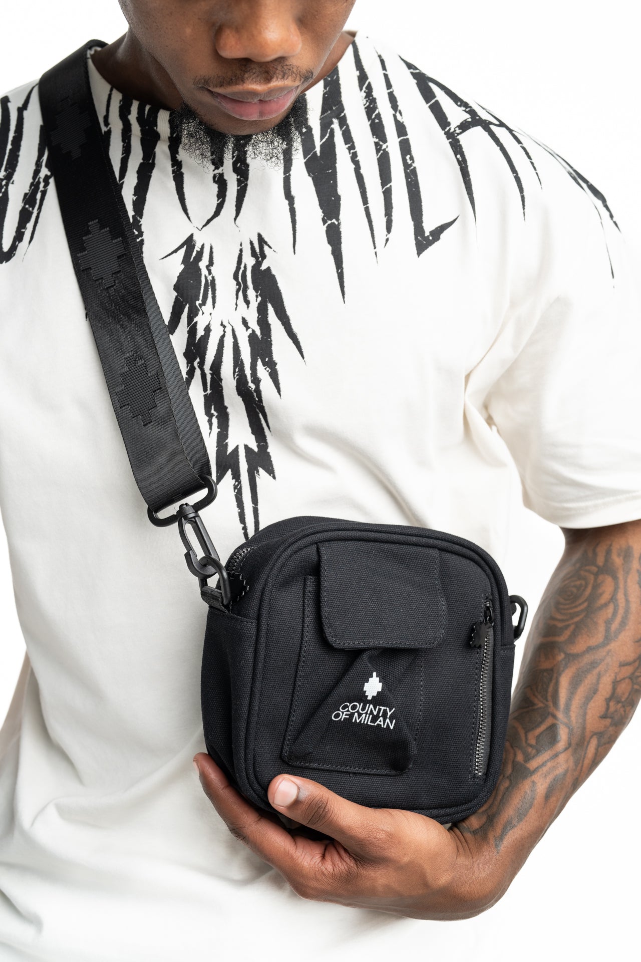 County of Milan Mini Shoulder Bag Black/White | COMAS260373