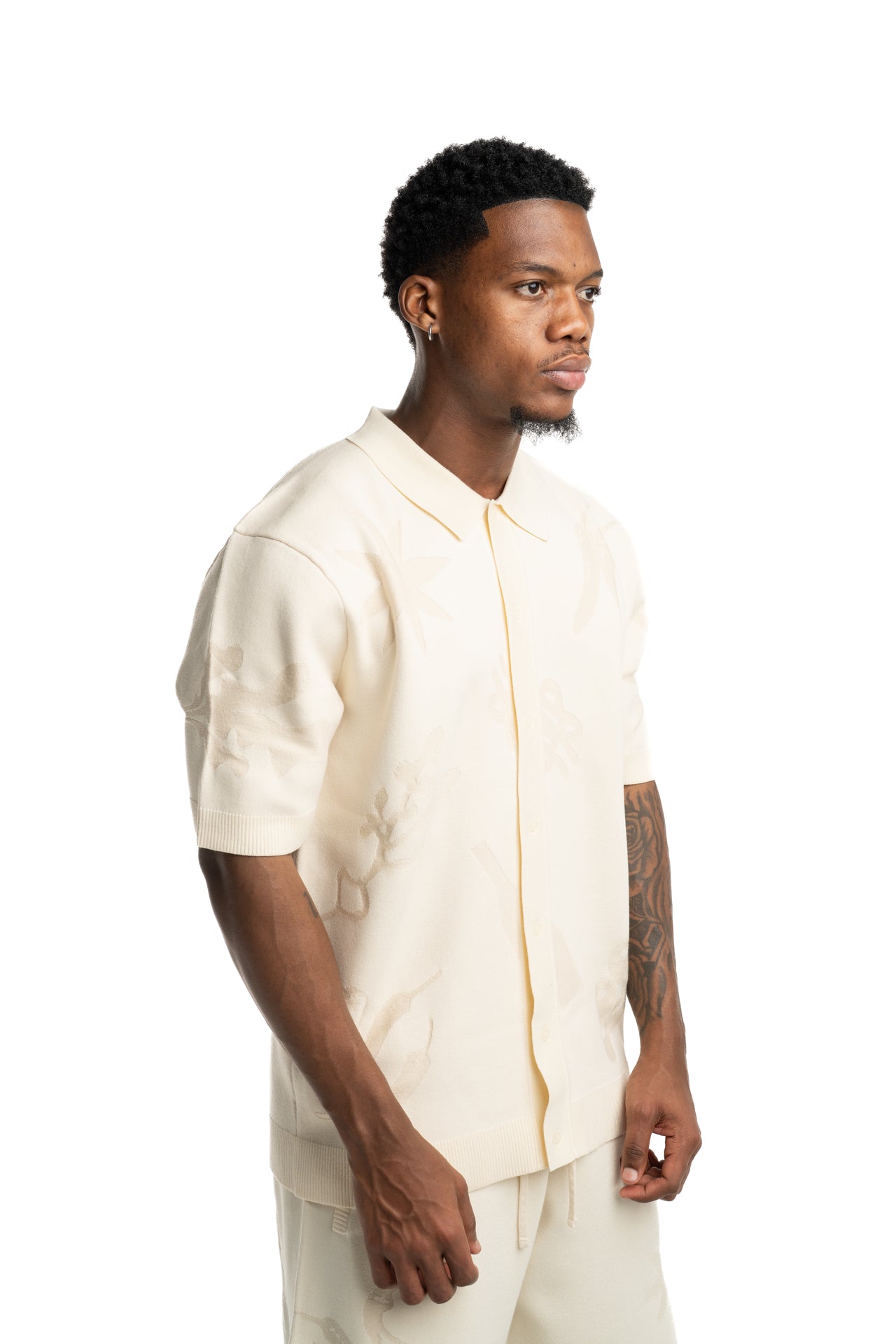 Filling Pieces Men's Knit Shirt Breaking Bread Antique White | 412671500303-214
