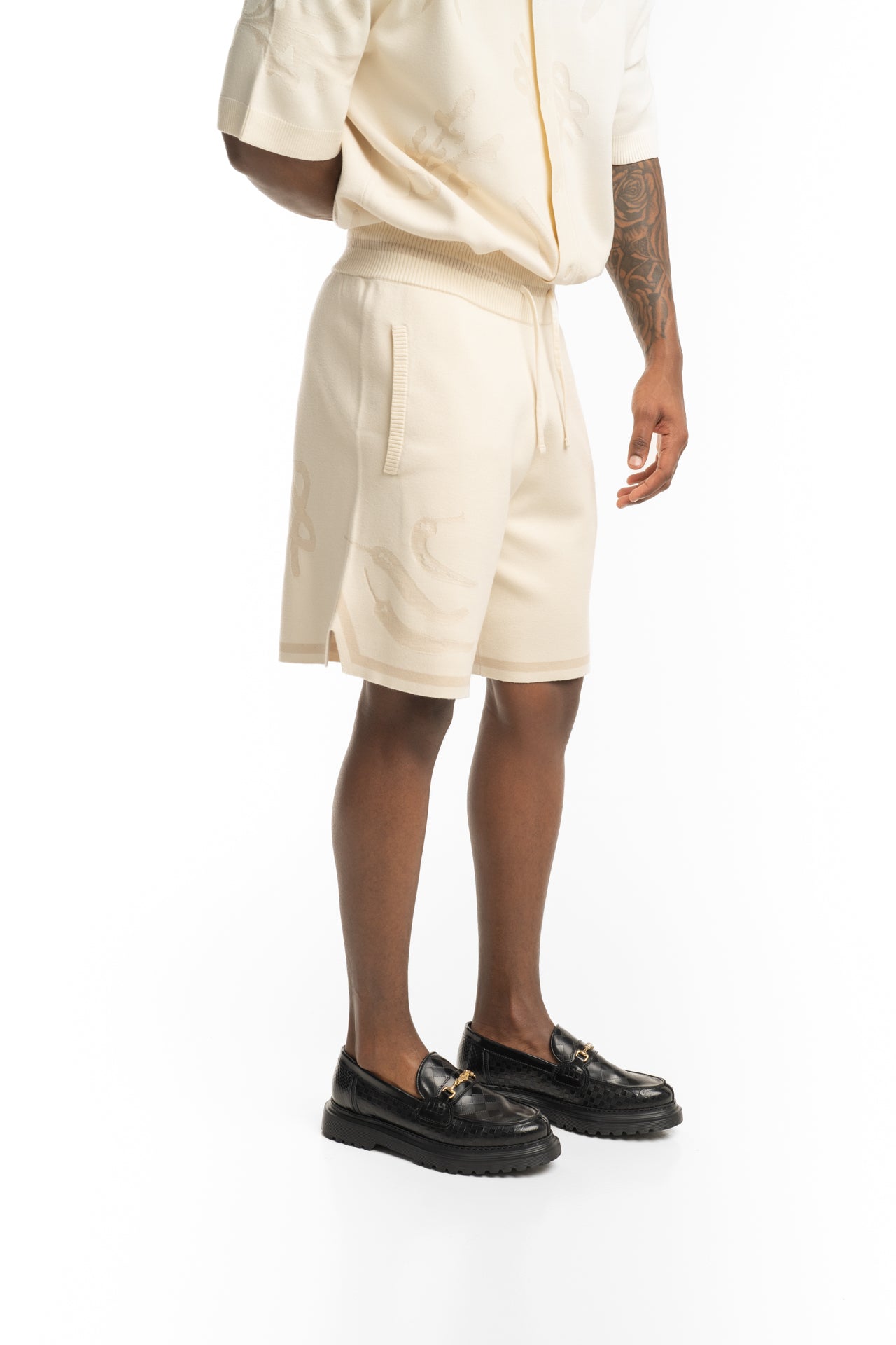 Filling Pieces Men's Knit Shorts Breaking Bread Antique White | 412672500303-214