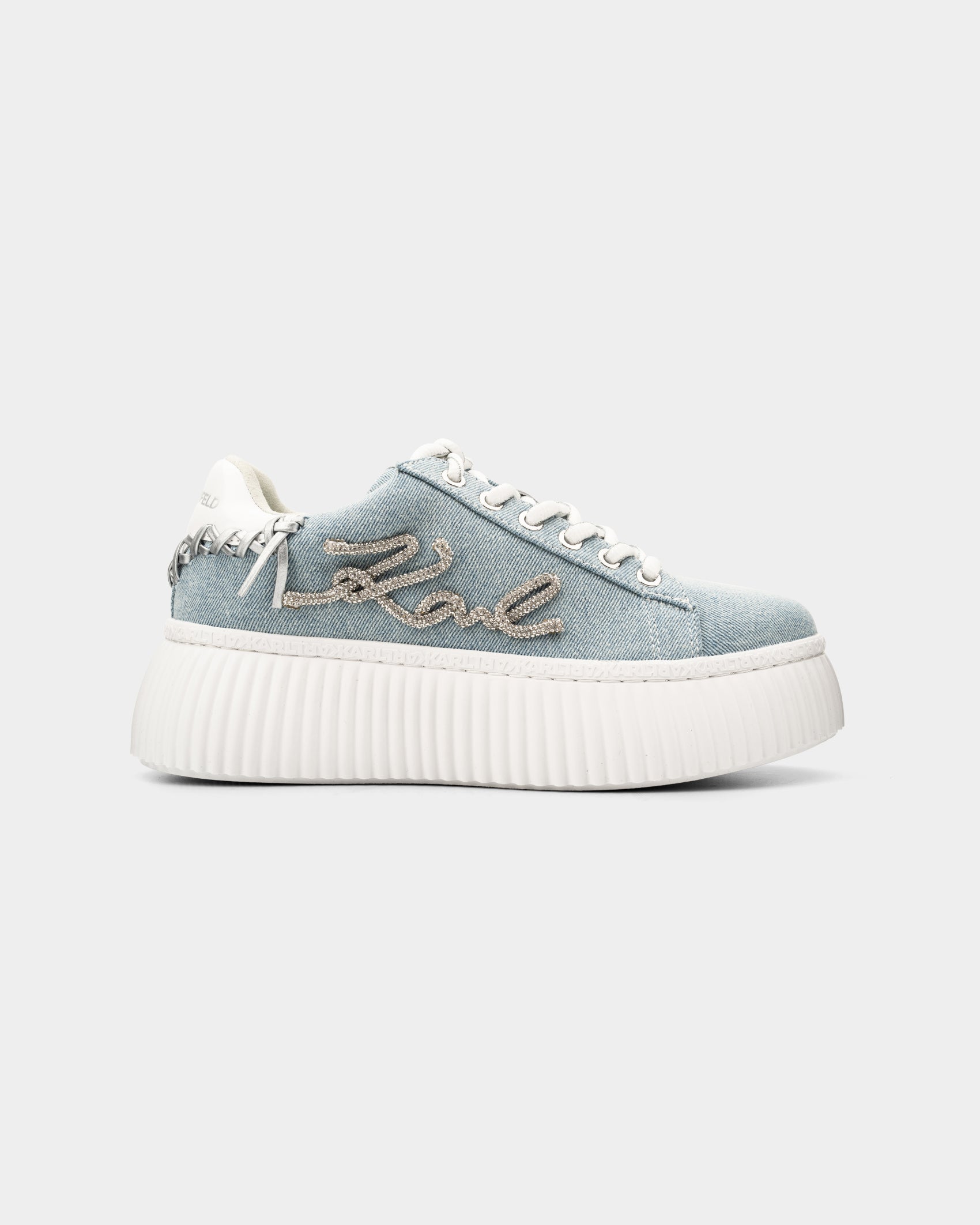 Karl Lagerfeld Ladies Kreeper Lo Whipstitch Lo Lace Light Blue Denim | KL42372D-DLB