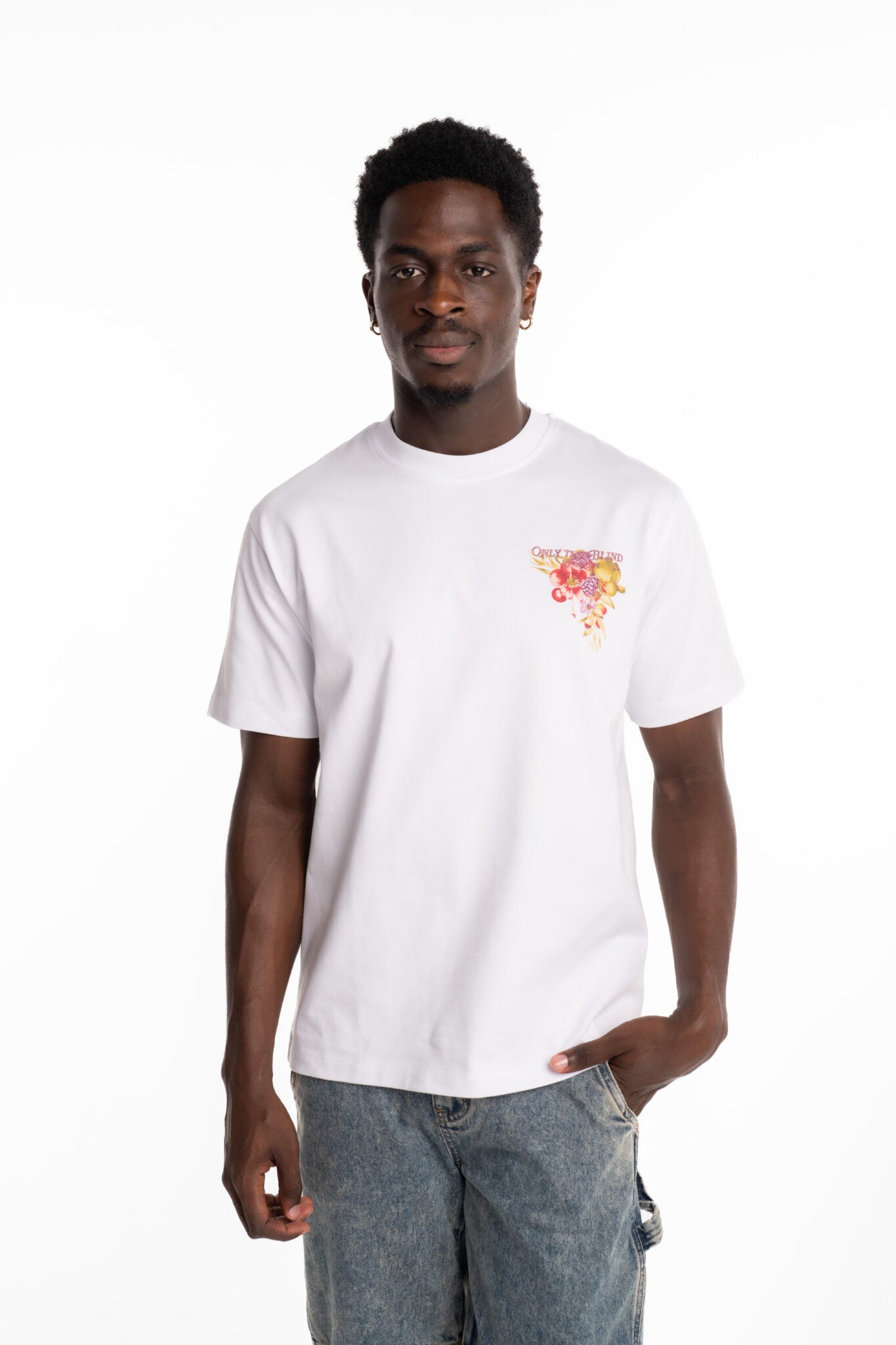 Only The Blind Summer Stamped T Shirt White OTB-T1485
