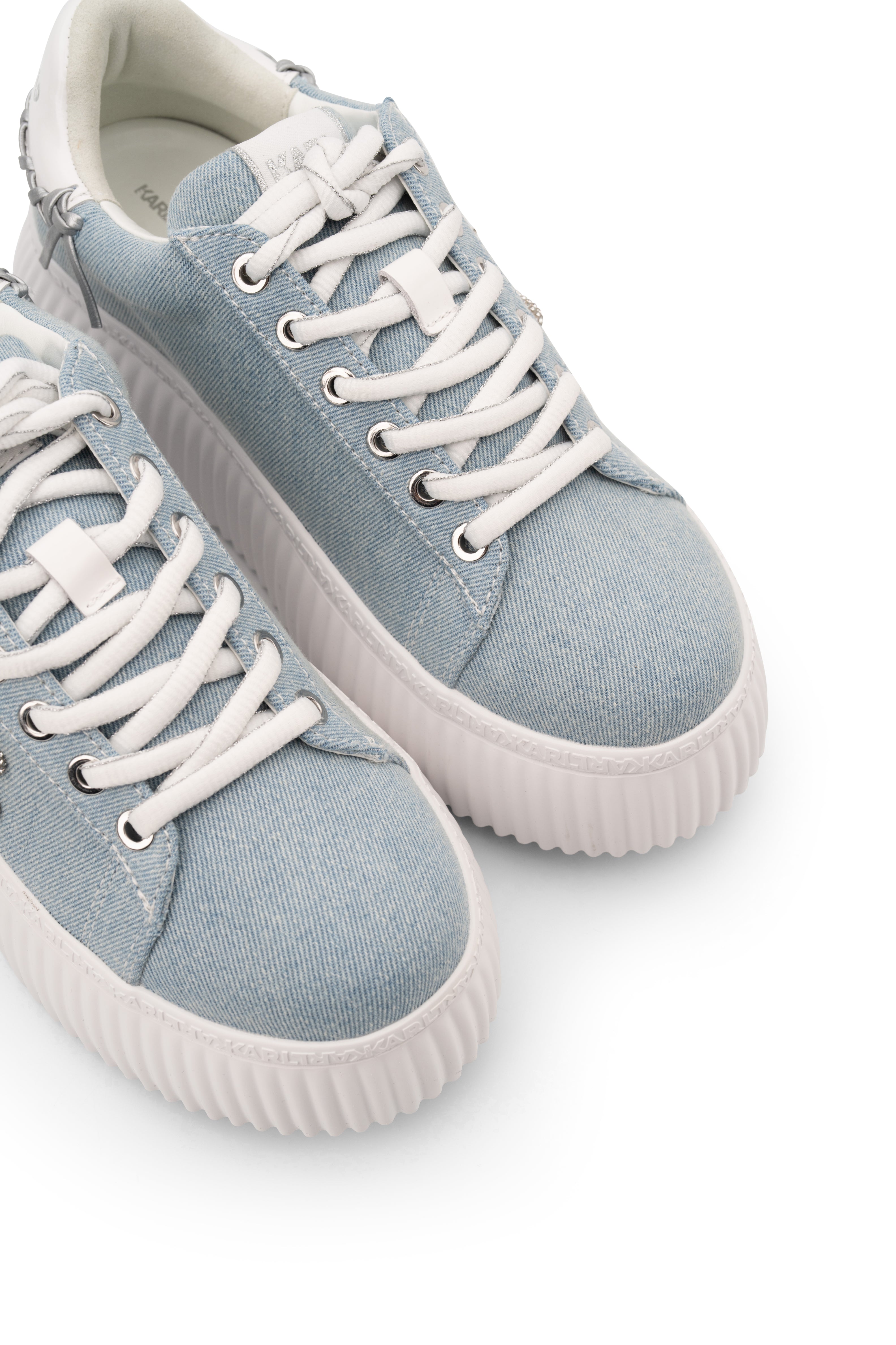 Karl Lagerfeld Ladies Kreeper Lo Whipstitch Lo Lace Light Blue Denim | KL42372D-DLB