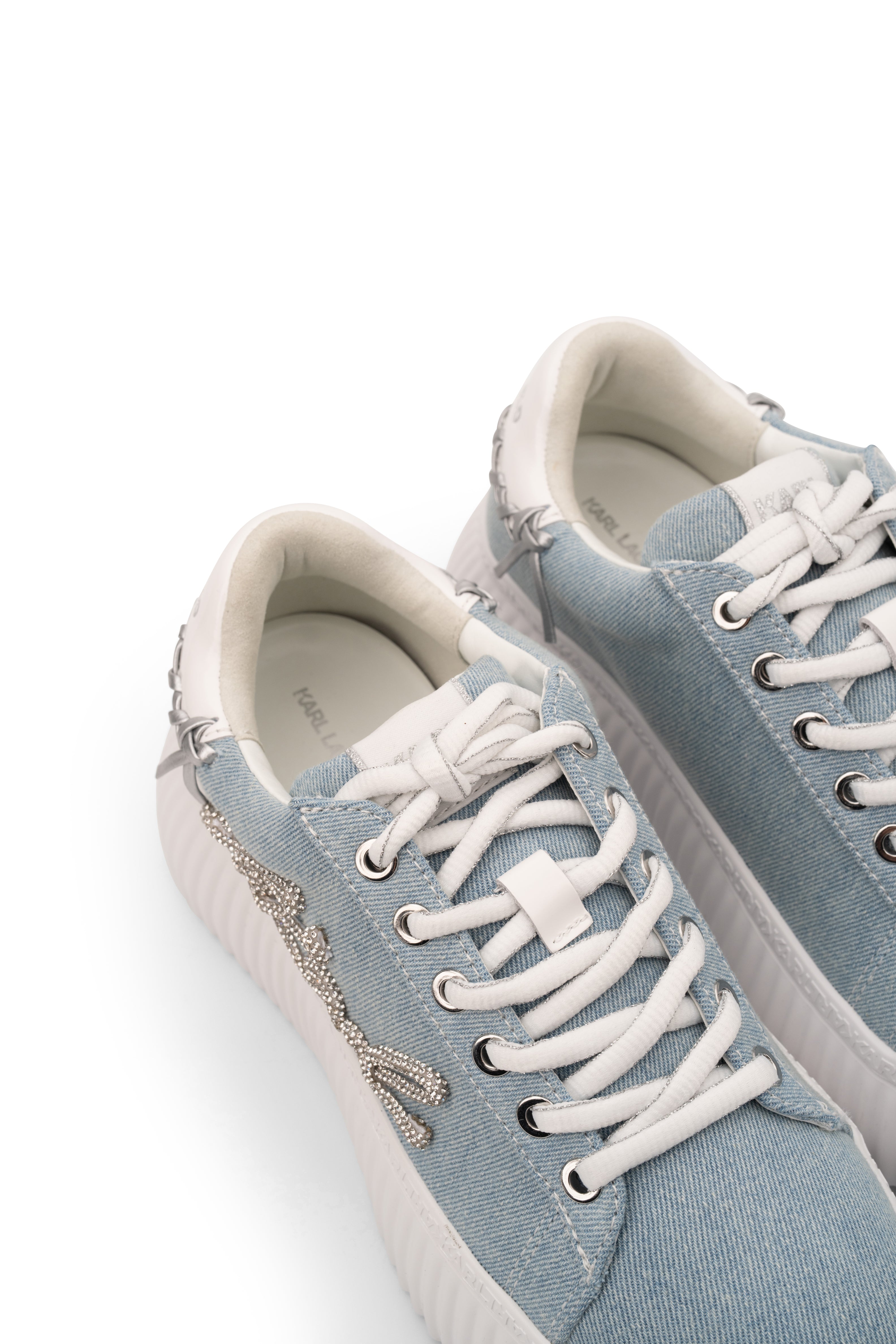 Karl Lagerfeld Ladies Kreeper Lo Whipstitch Lo Lace Light Blue Denim | KL42372D-DLB