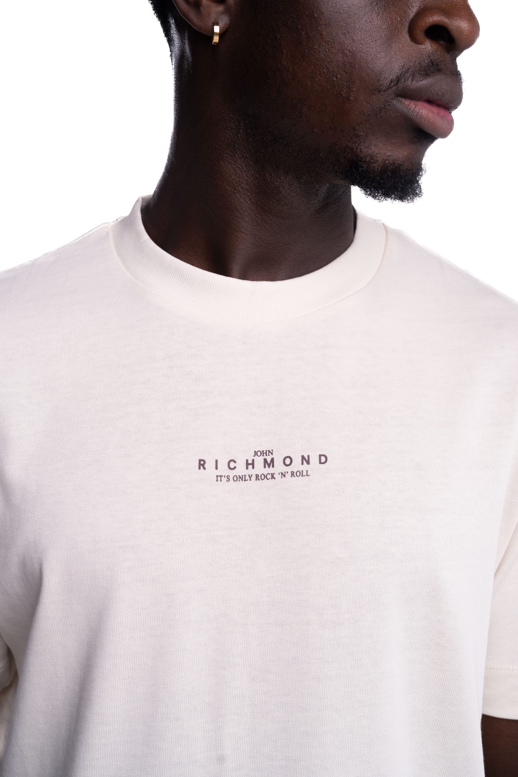 John Richmond Men's T Shirt Hermoso| HMP25069TST9-Wht Cap/Bk