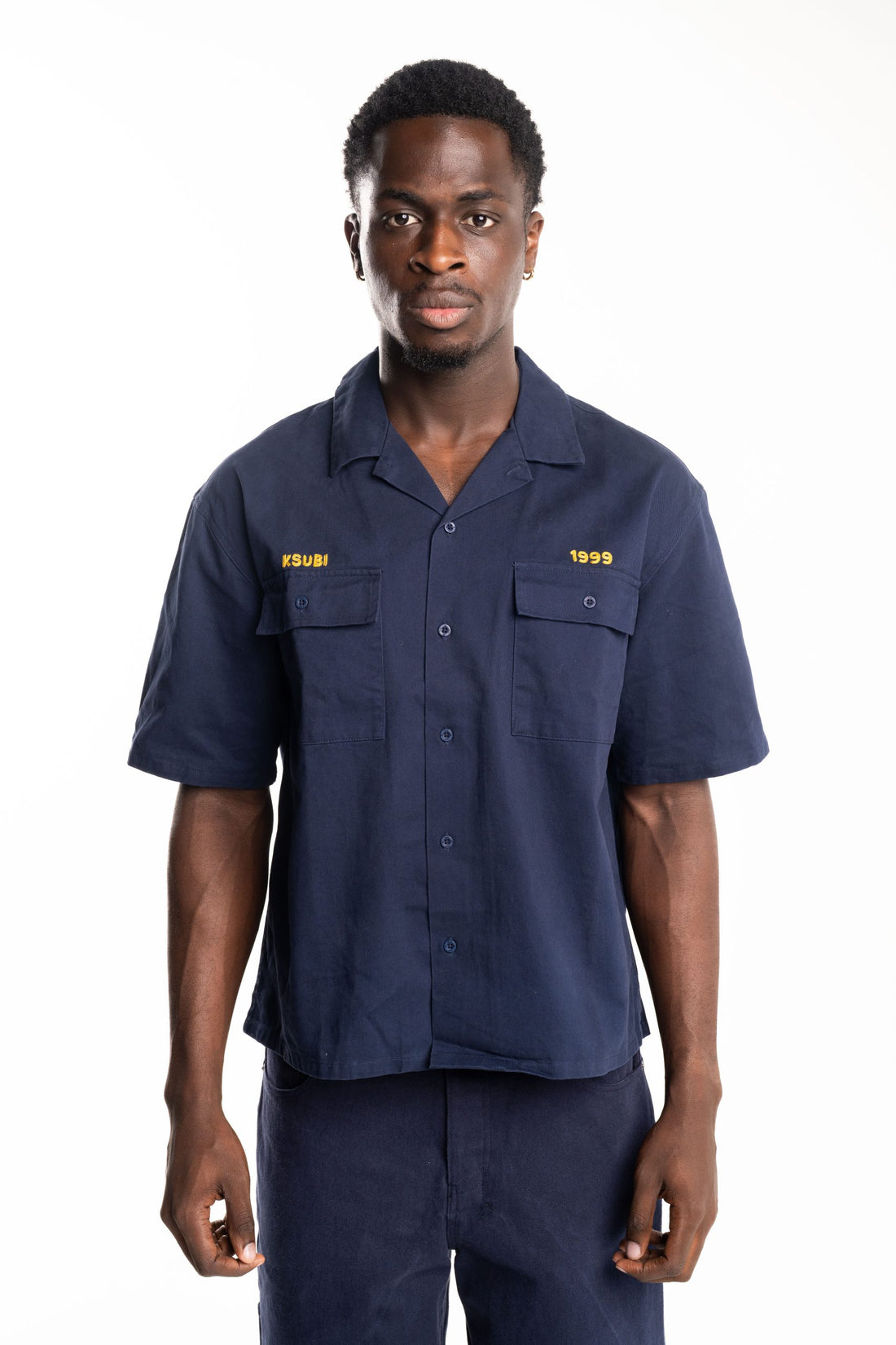 Ksubi Men's Woven Mekanik Boiler SS Shirt | MFA25SH007-BLU