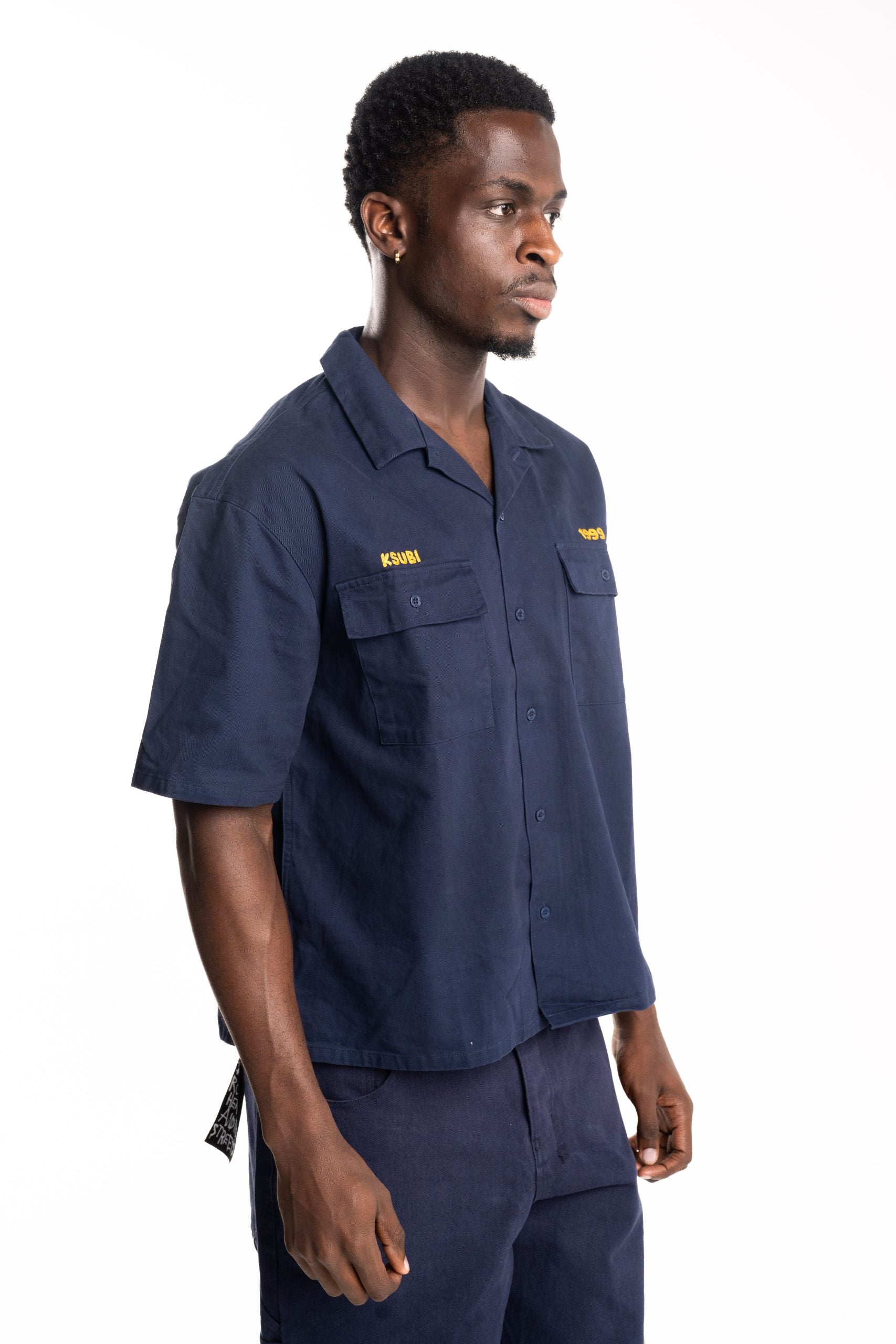 Ksubi Men's Woven Mekanik Boiler SS Shirt | MFA25SH007-BLU