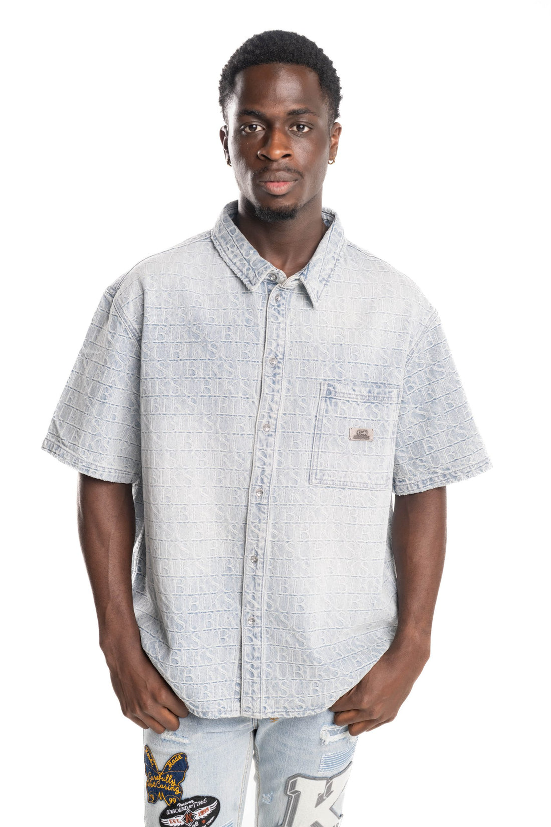 Ksubi Men's Woven Boxer SS Shirt MPF25SH002 DNM