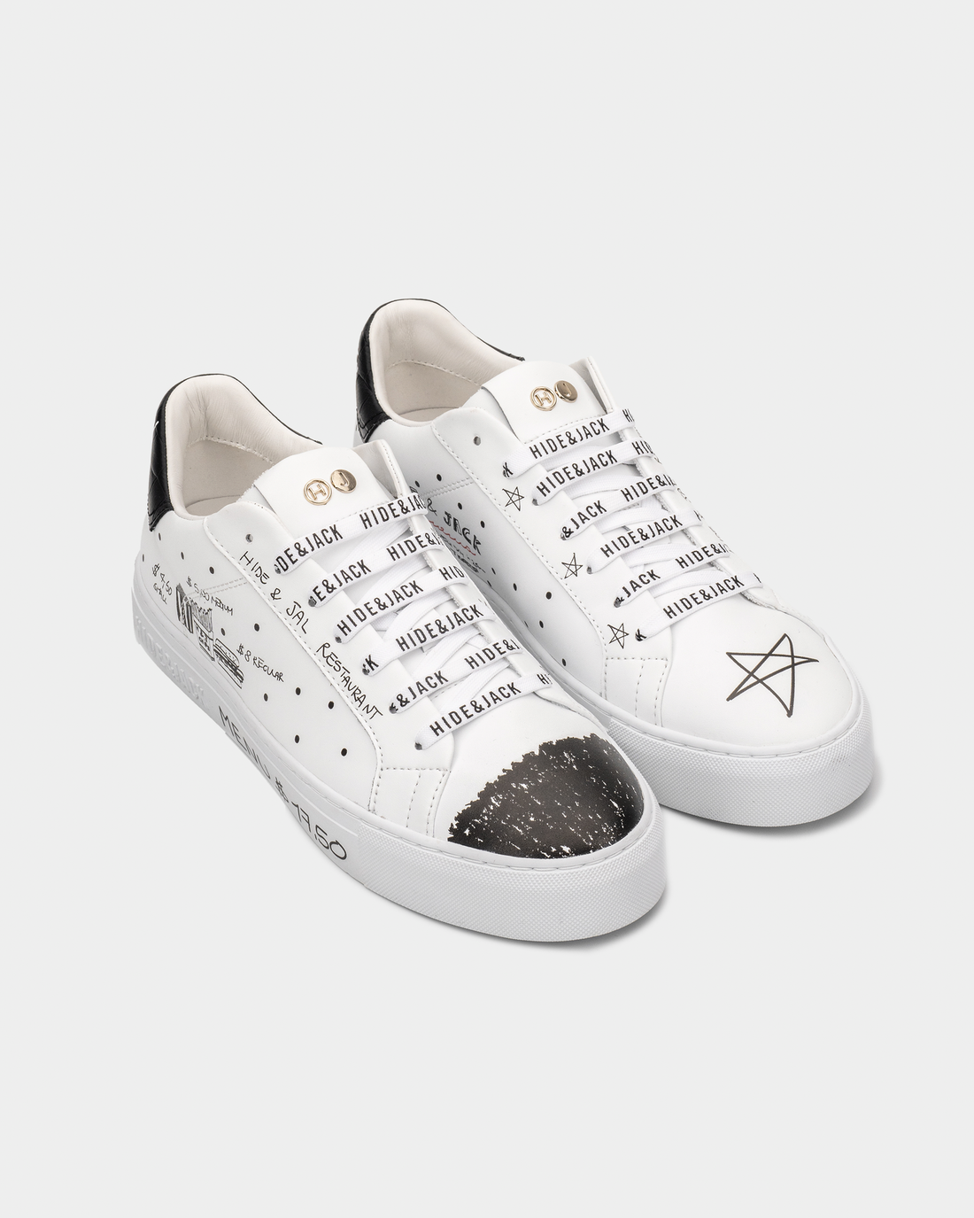 (Core) Hide & Jack Men's Essence Serigrafia Low Top Sneaker Cinema Edition White | ESERL-CINWHT