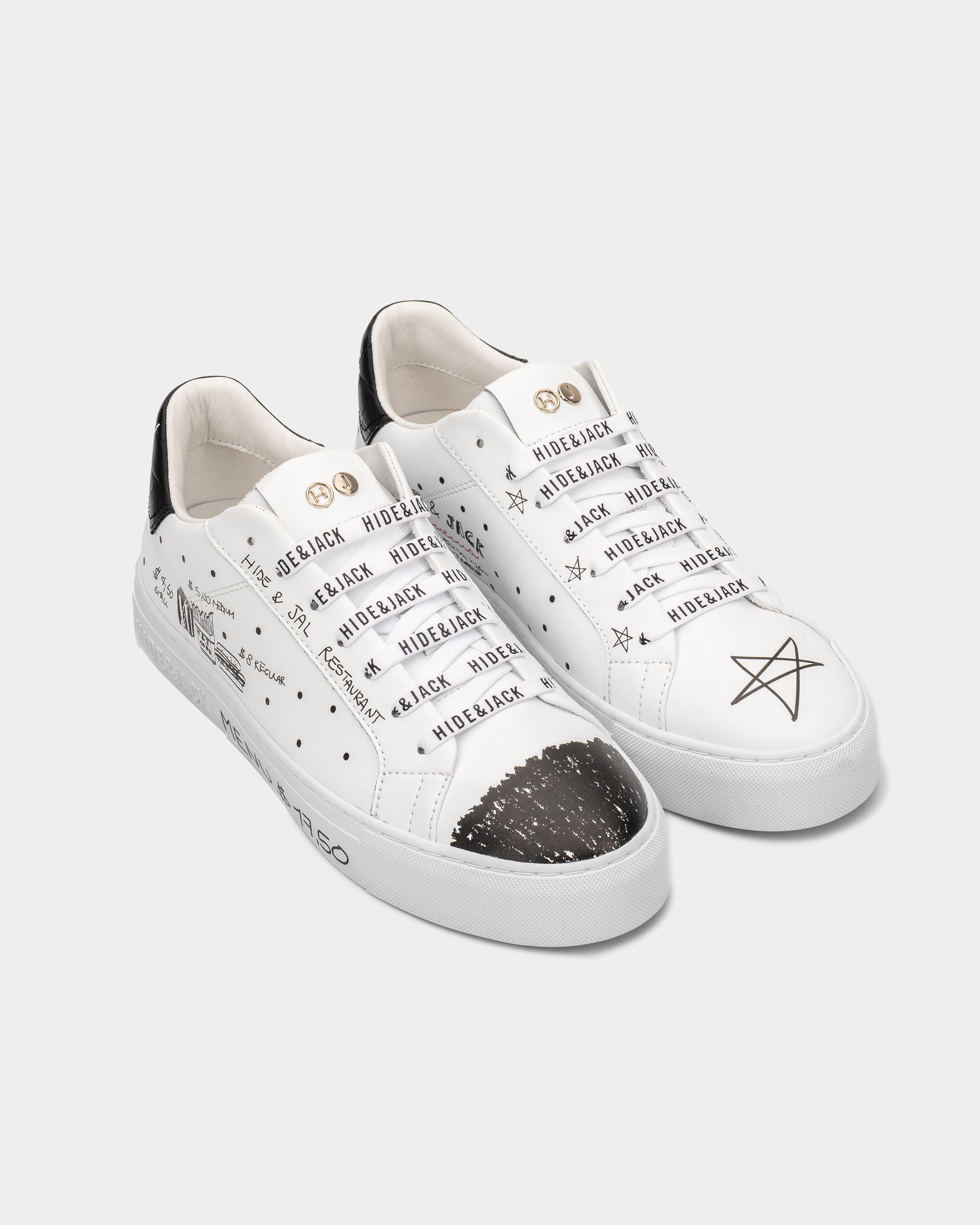 (Core) Hide & Jack Men's Essence Serigrafia Low Top Sneaker Cinema Edition White | ESERL-CINWHT