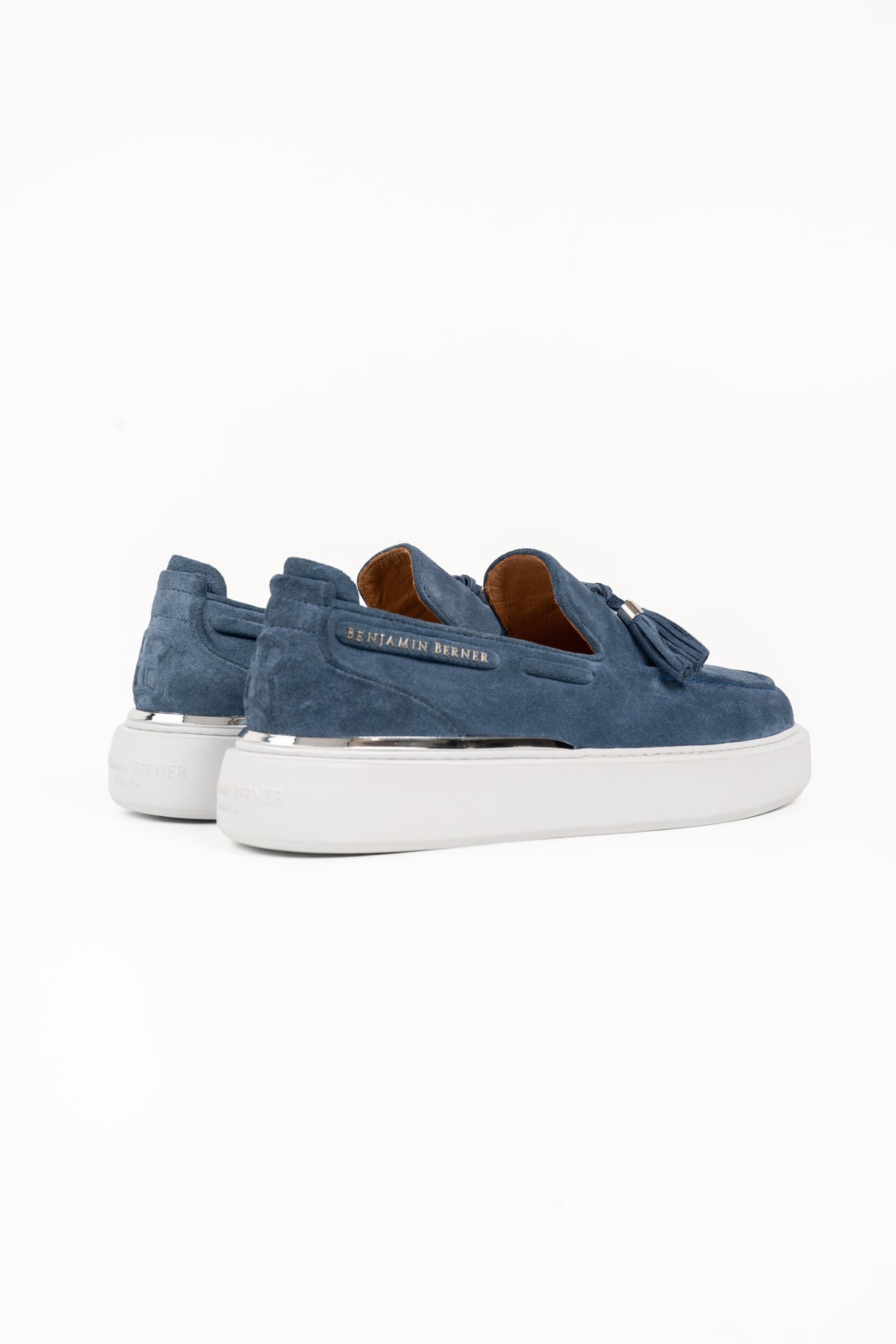 Benjamin Berner Men's Orion Indigo Blue Suede Tassel Loafer | BNJ553-52-230