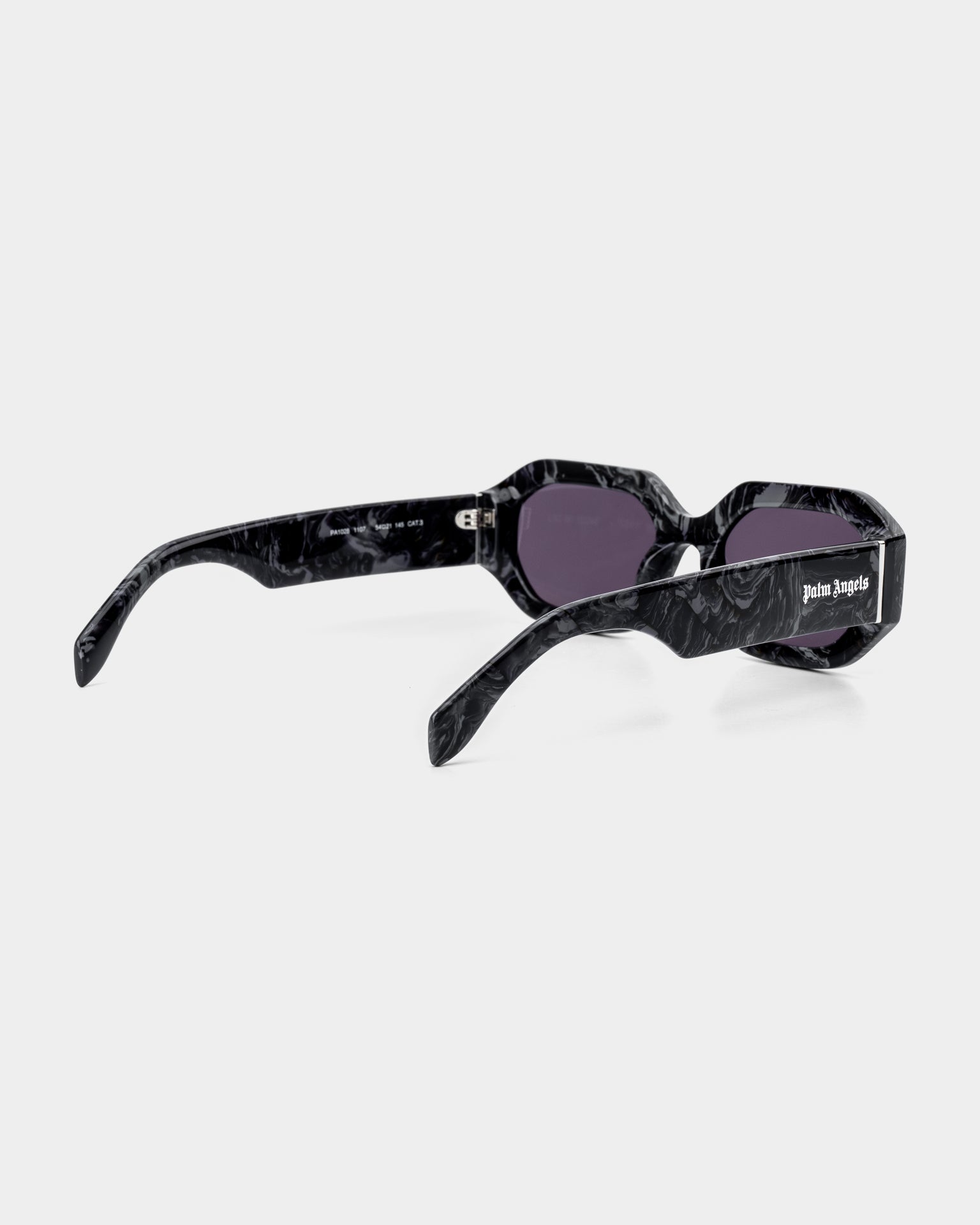 Palm Angels Sunglasses Shiny Black Marble | PA1028-1107