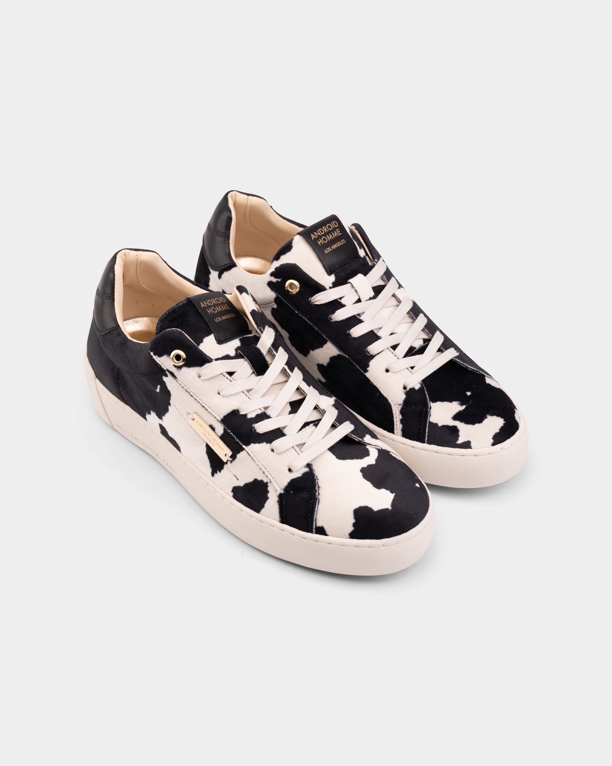 Android Homme Men's Zuma Black White Cow Velour | AHP261-24