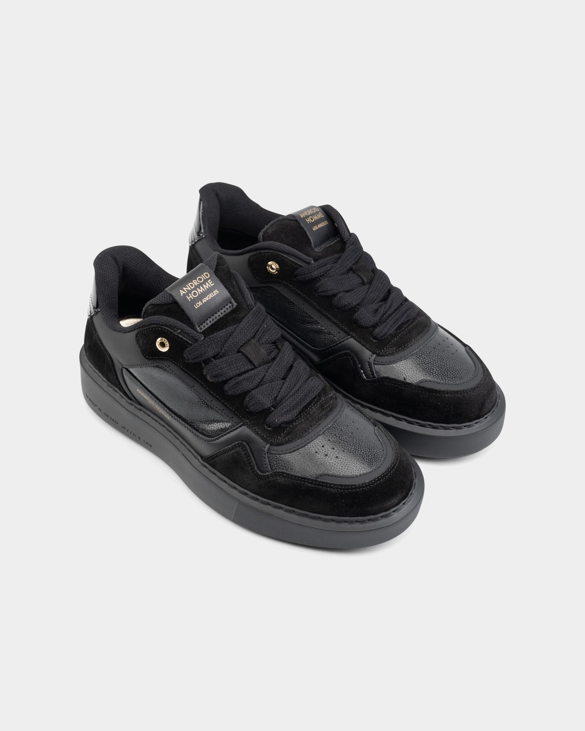 Android Homme Men's Forum Court Oversize Shiny Caviar Black | AHP261-13