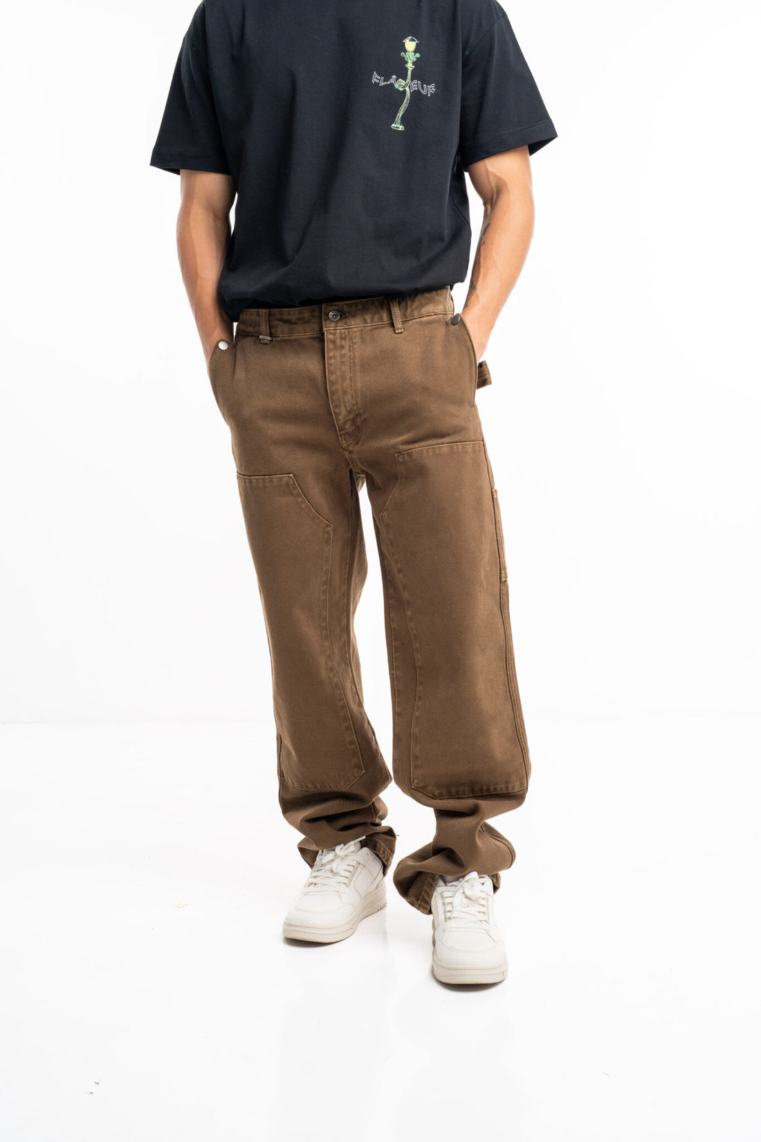 Flaneur Men's Carpenter Straight Jeans Brown F14176
