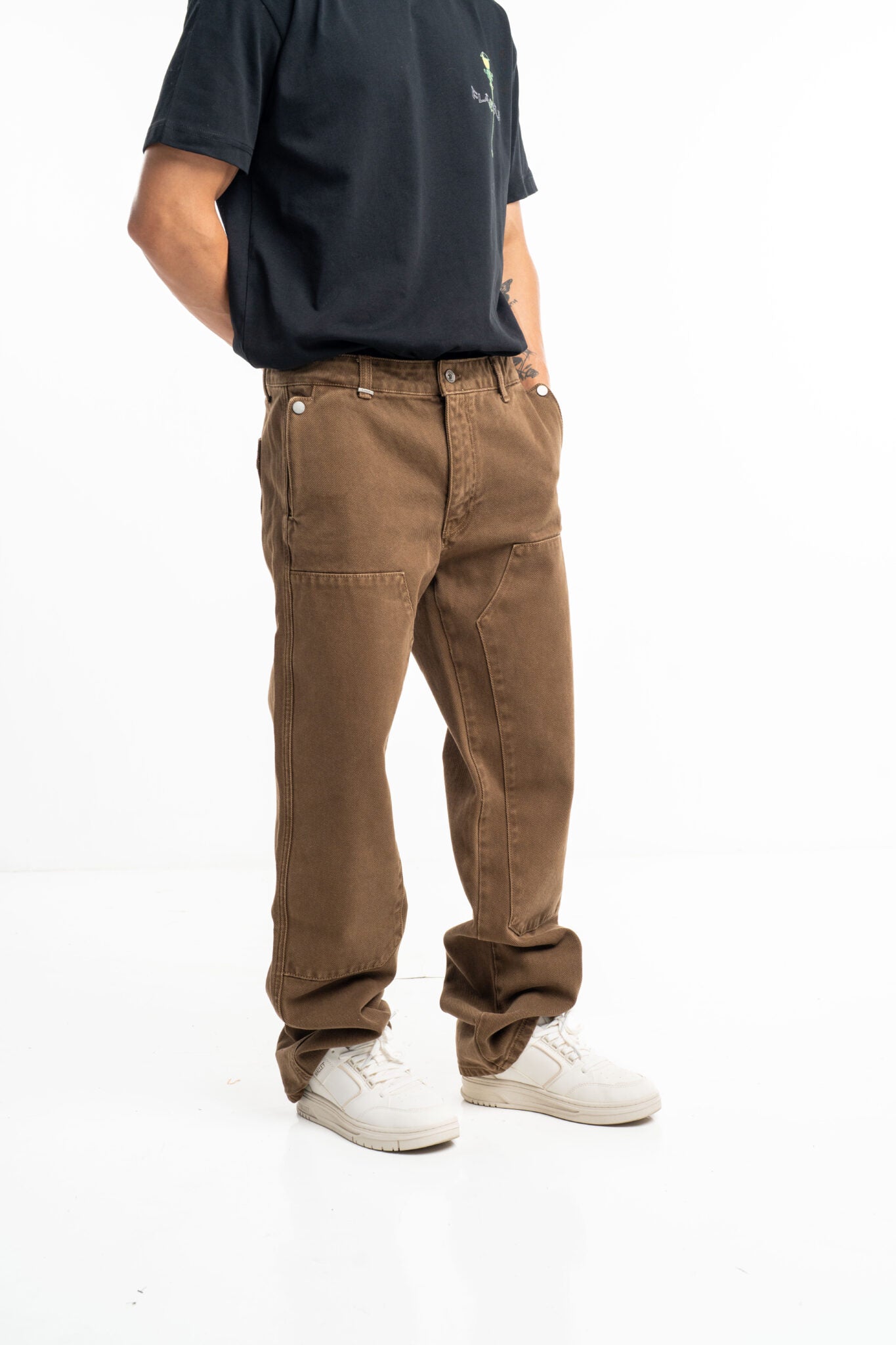 Flaneur Men's Carpenter Straight Jeans Brown F14176
