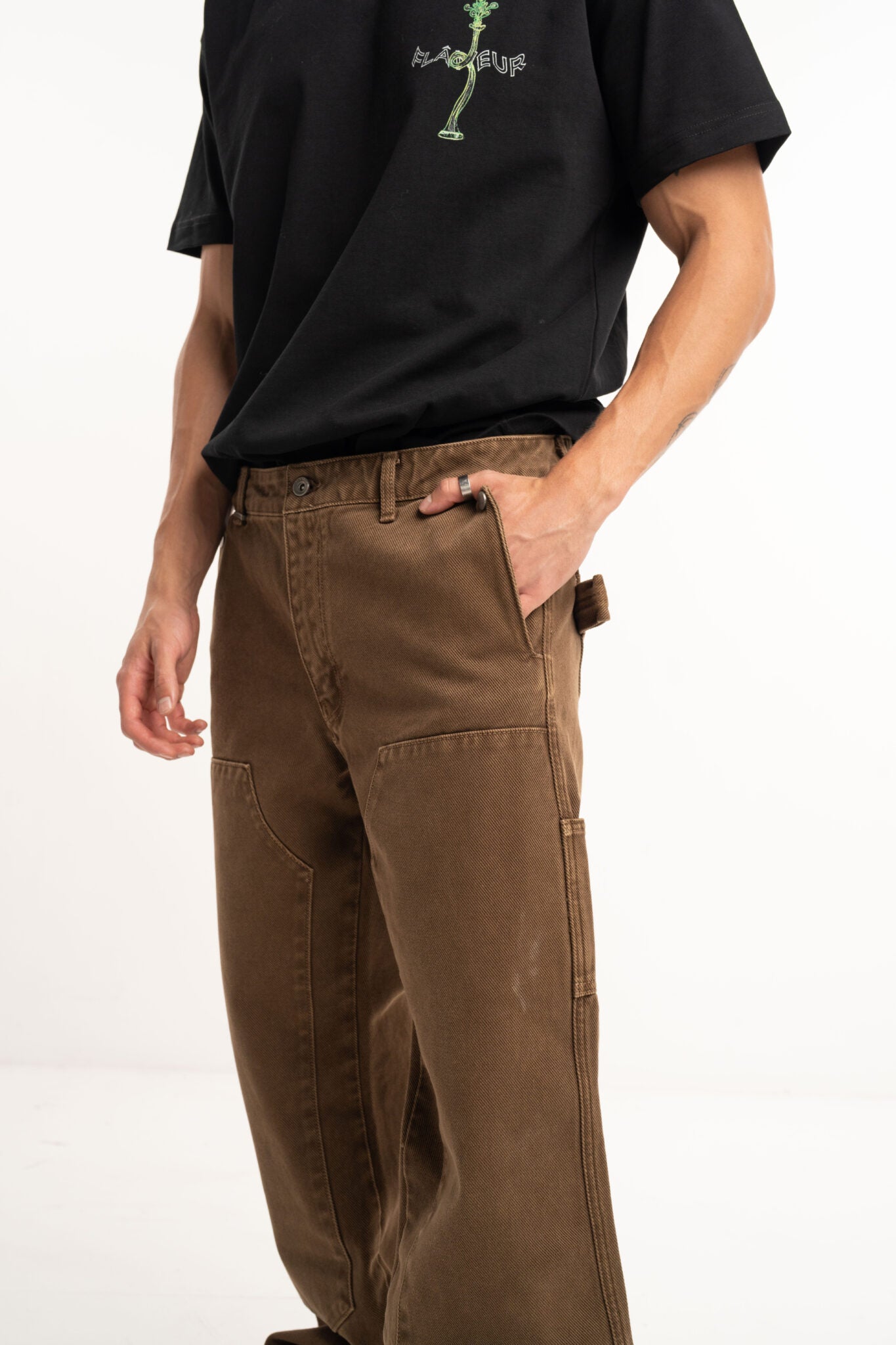 Flaneur Men's Carpenter Straight Jeans Brown F14176