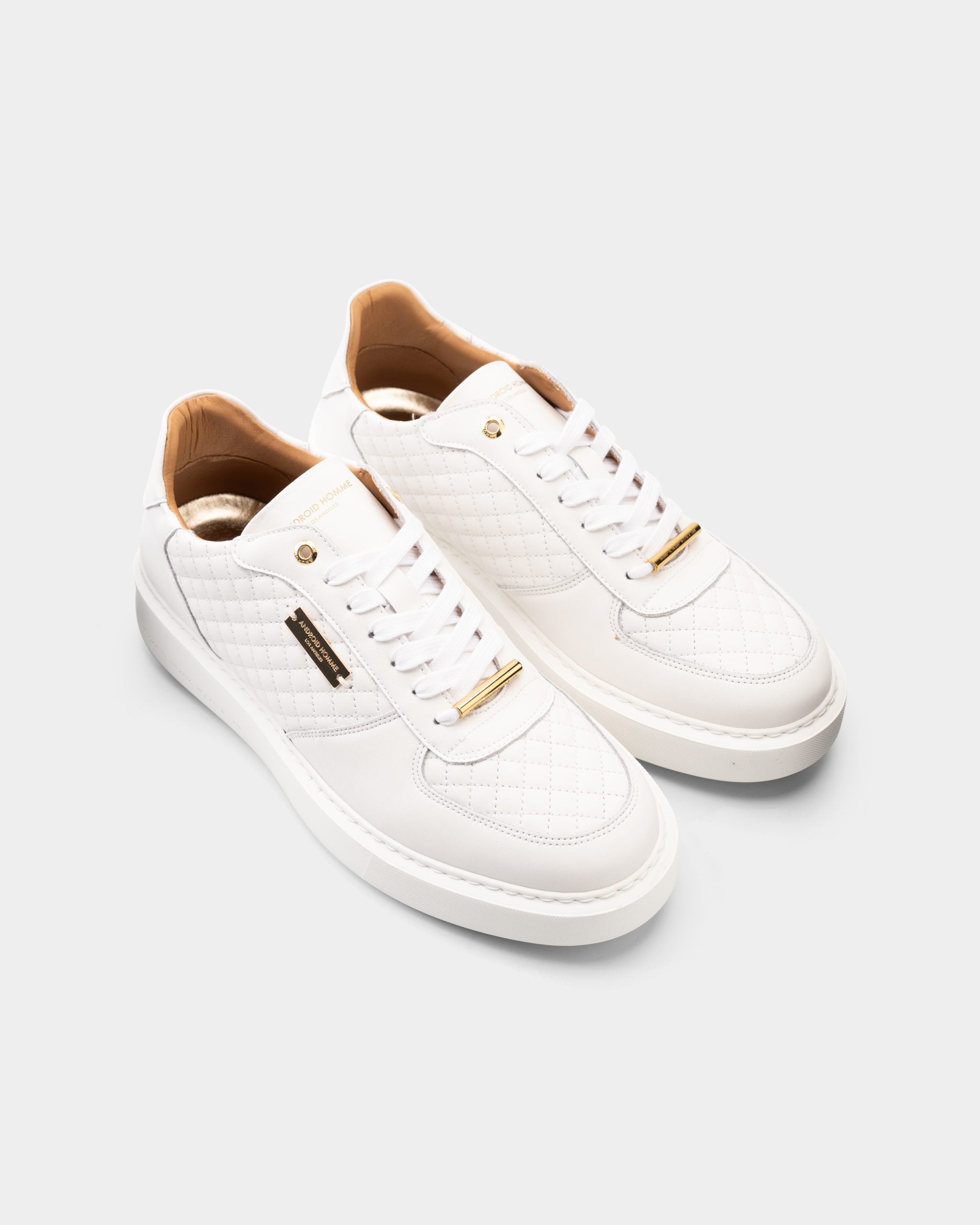 Android Homme Men's Manhattan Quilted Leather White | AHP261-06