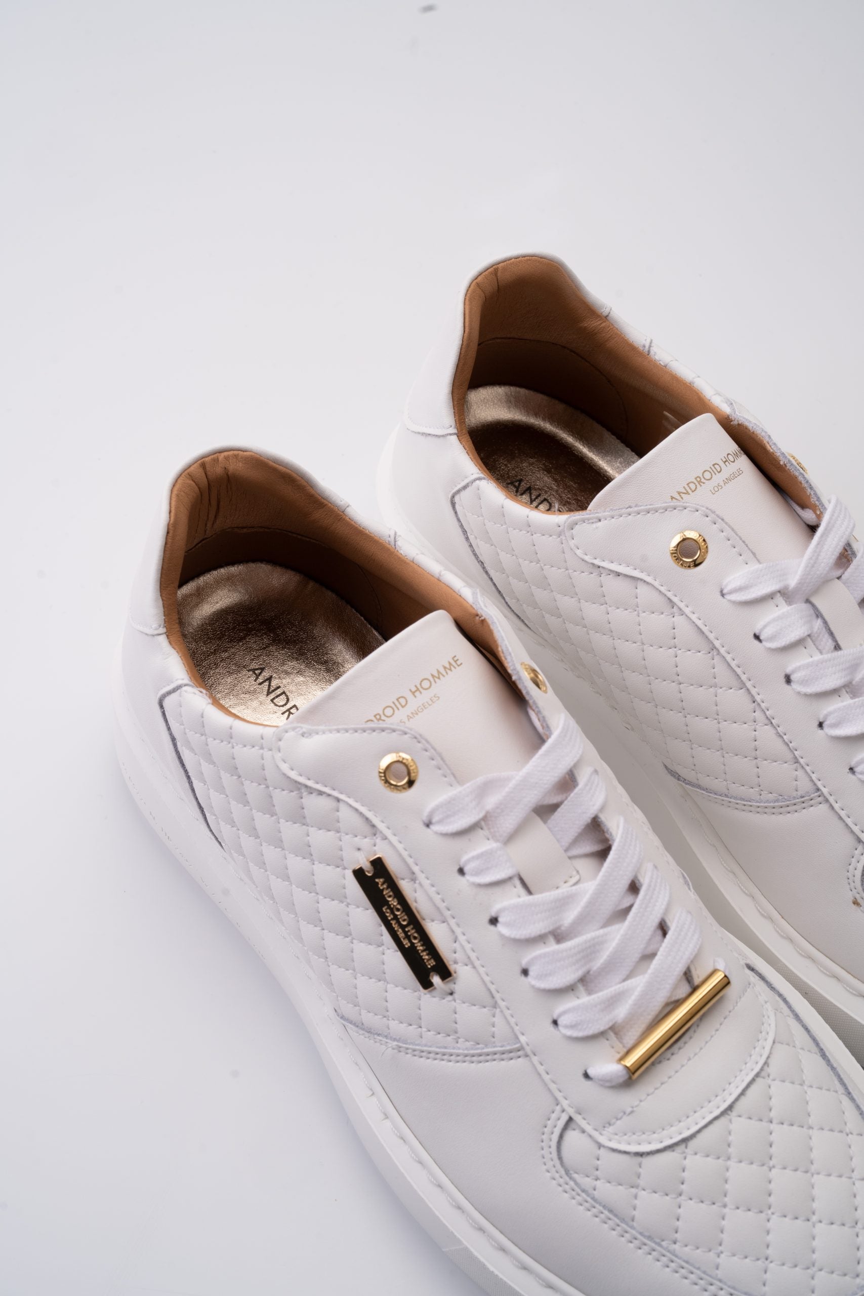 Android Homme Men's Manhattan Quilted Leather White | AHP261-06