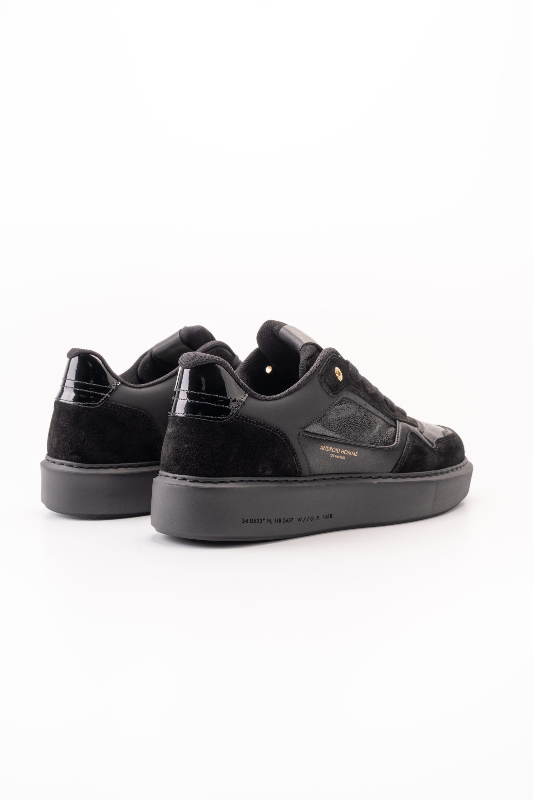 Android Homme Men's Forum Court Oversize Shiny Caviar Black | AHP261-13