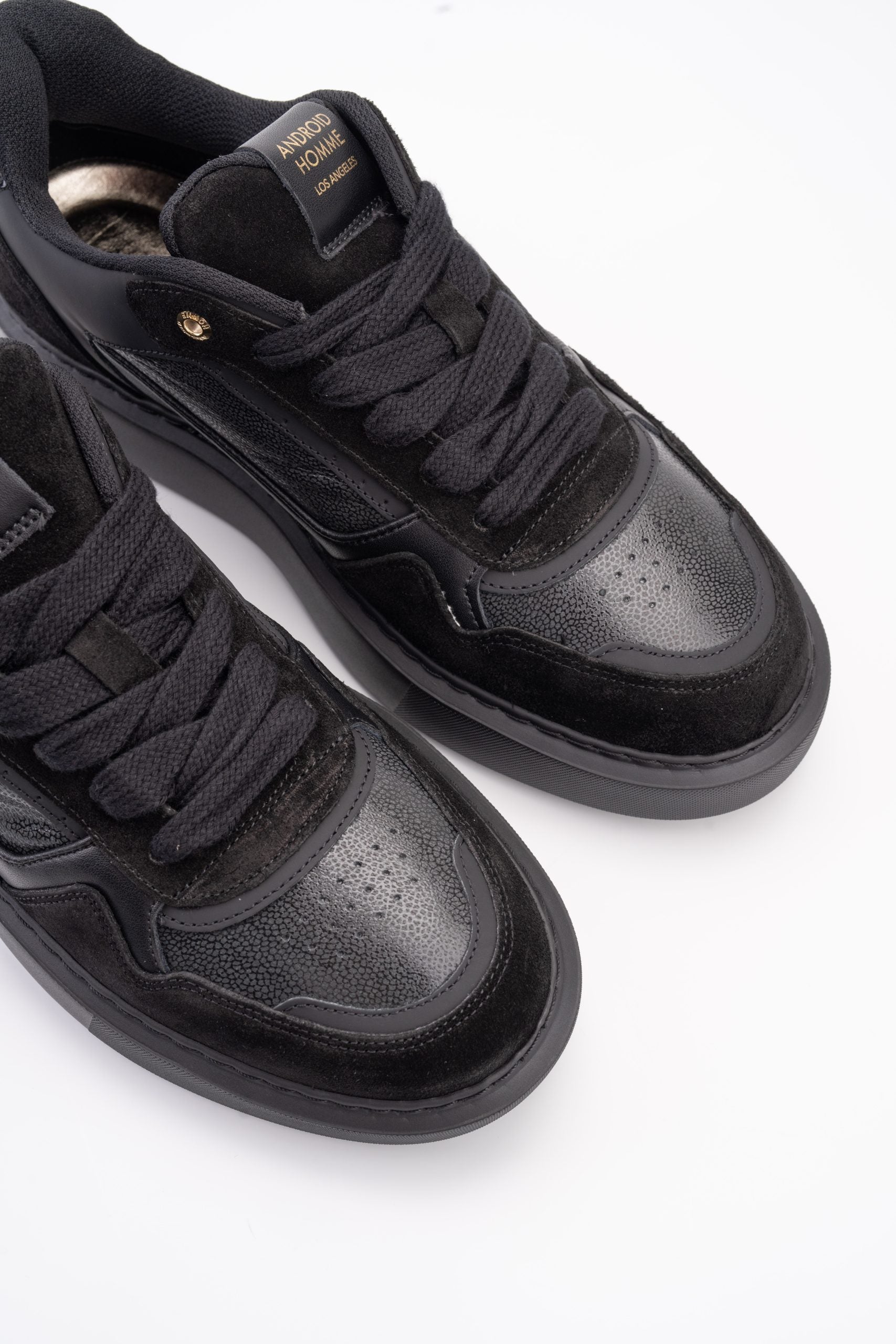 Android Homme Men's Forum Court Oversize Shiny Caviar Black | AHP261-13