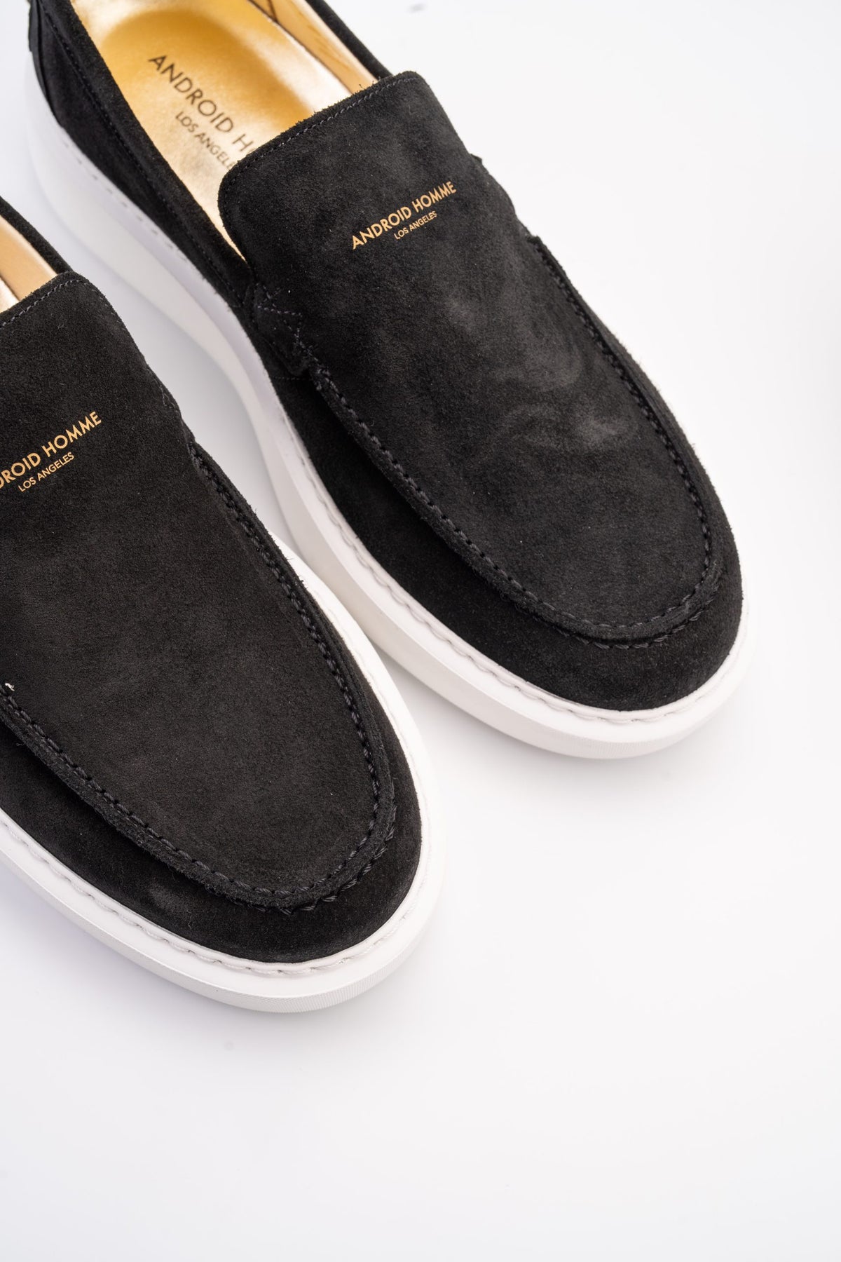 Android Homme Men's Oversized Loafer Suede |  Black/Beige AHP252-12
