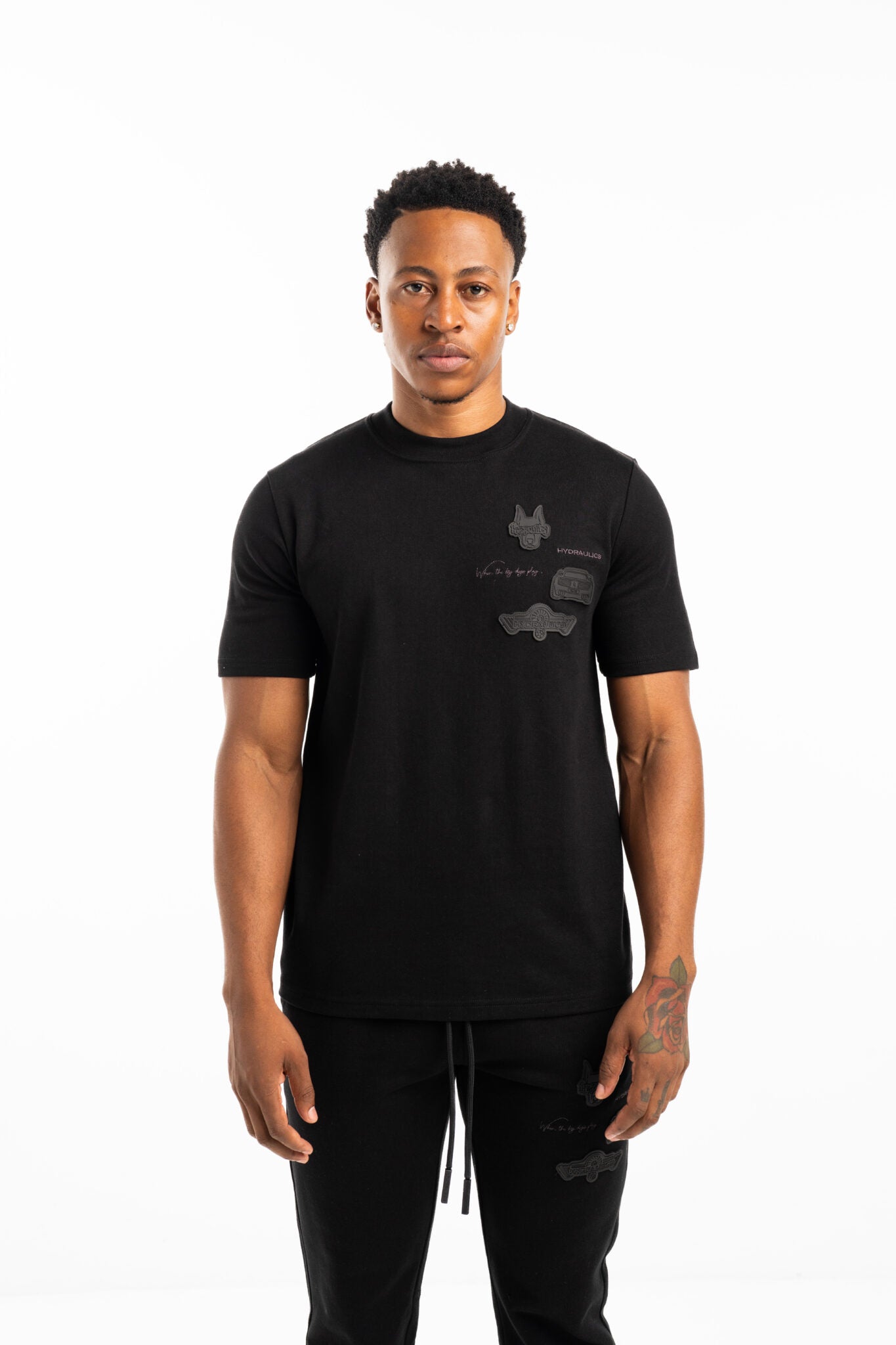 Hydraulics Hounds Multi Badge Tee Black