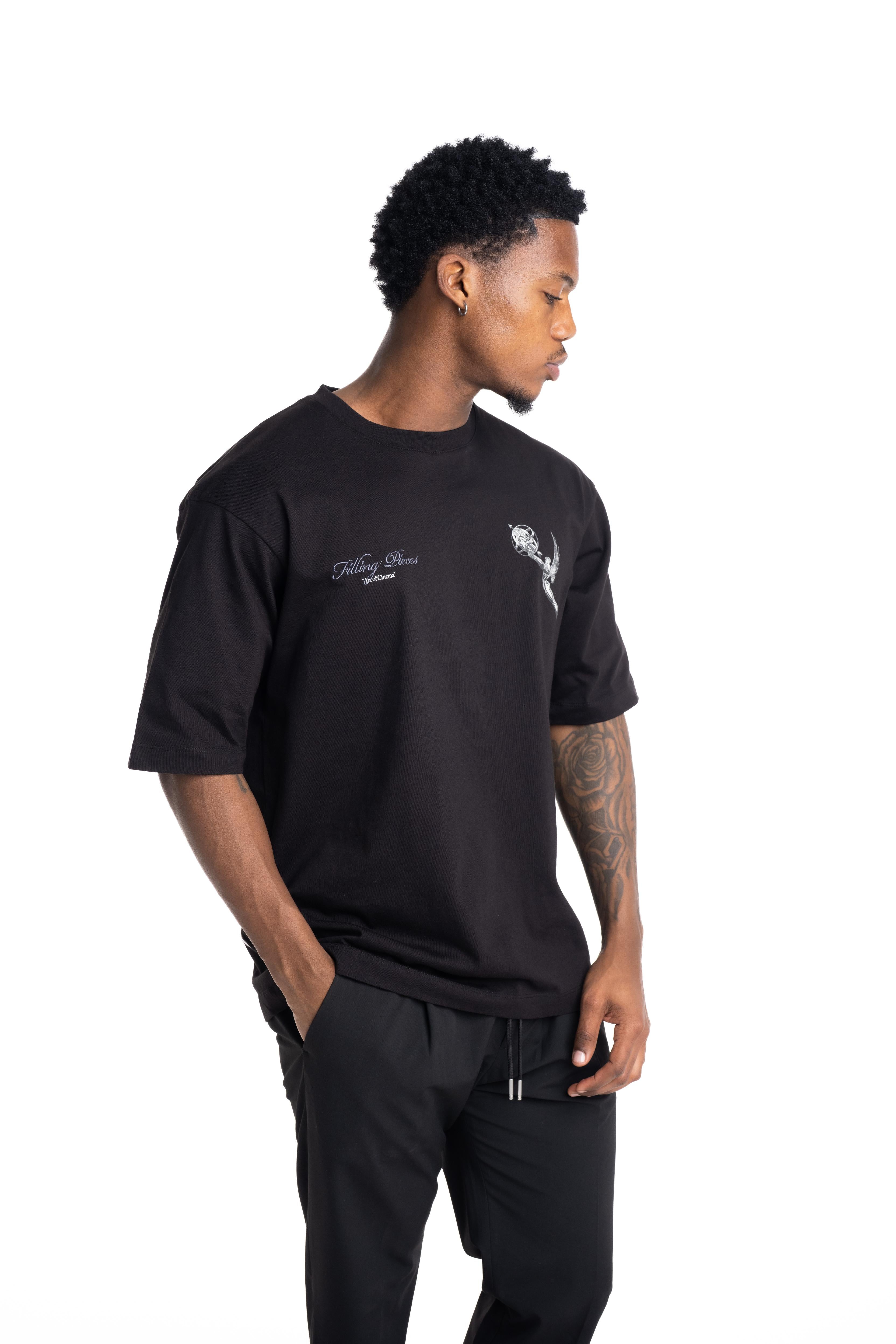 Filling Pieces Mens T Shirt Boxy Chrome Trophy Black | 422620501389-130