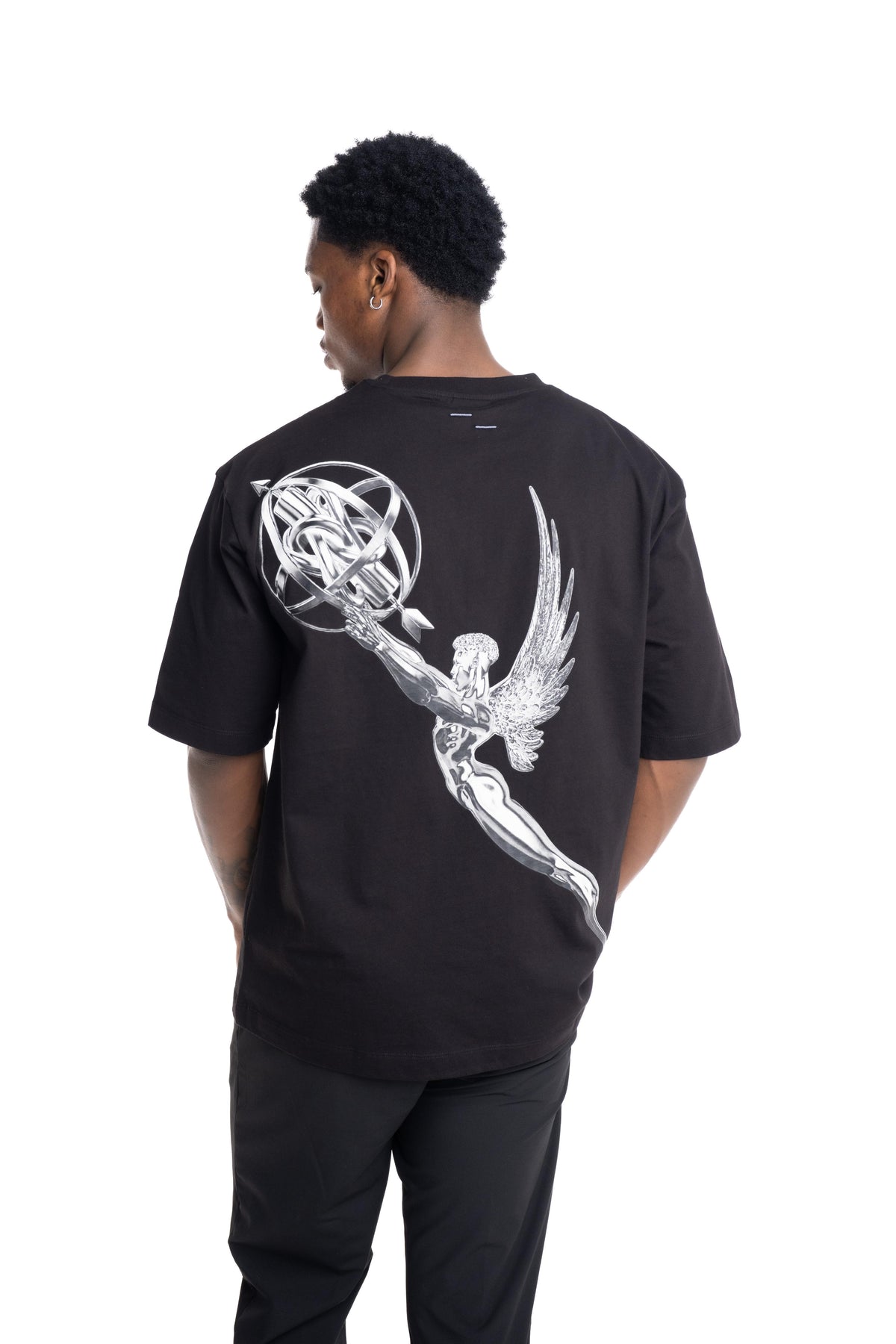 Filling Pieces Mens T Shirt Boxy Chrome Trophy Black | 422620501389-130