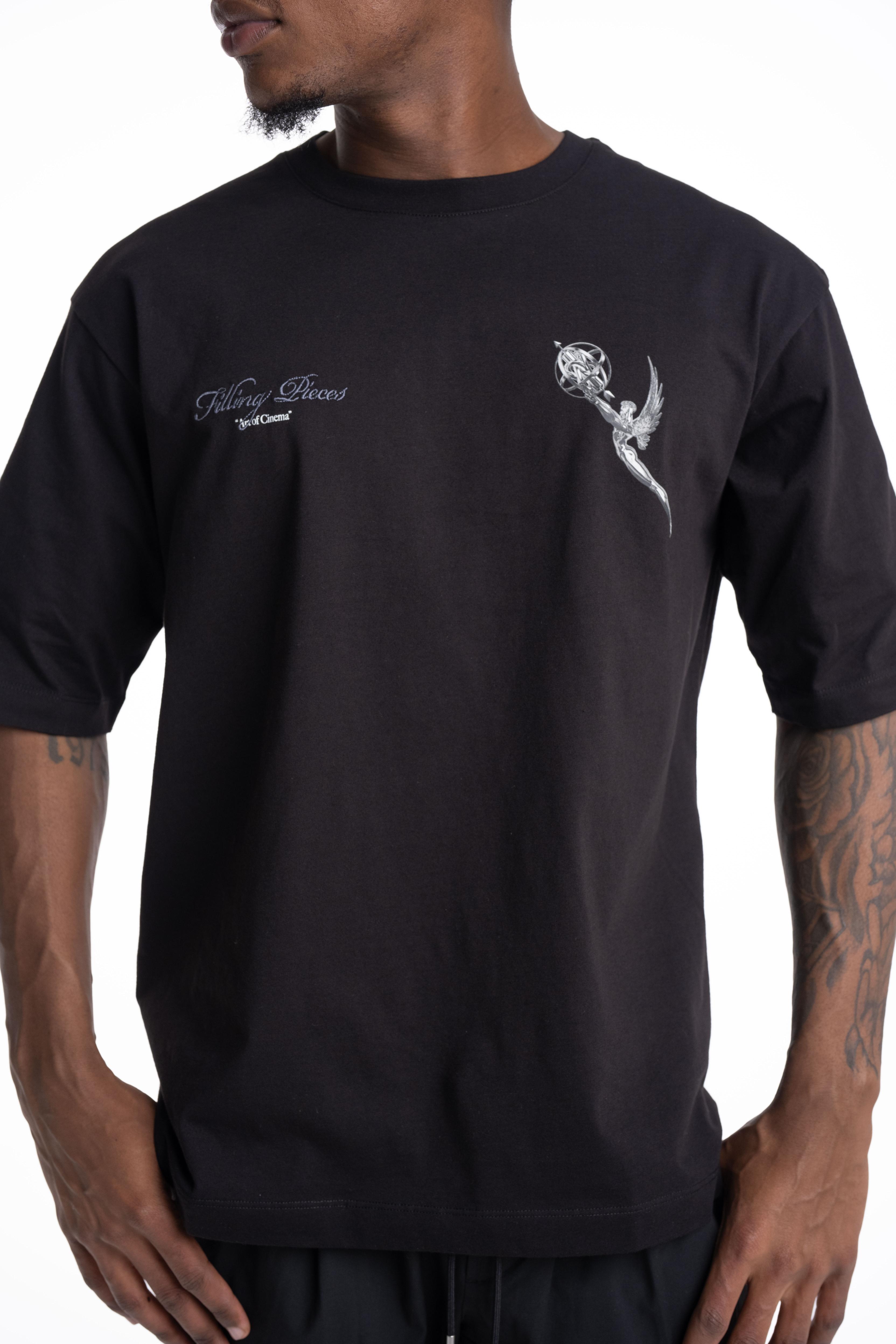Filling Pieces Mens T Shirt Boxy Chrome Trophy Black | 422620501389-130