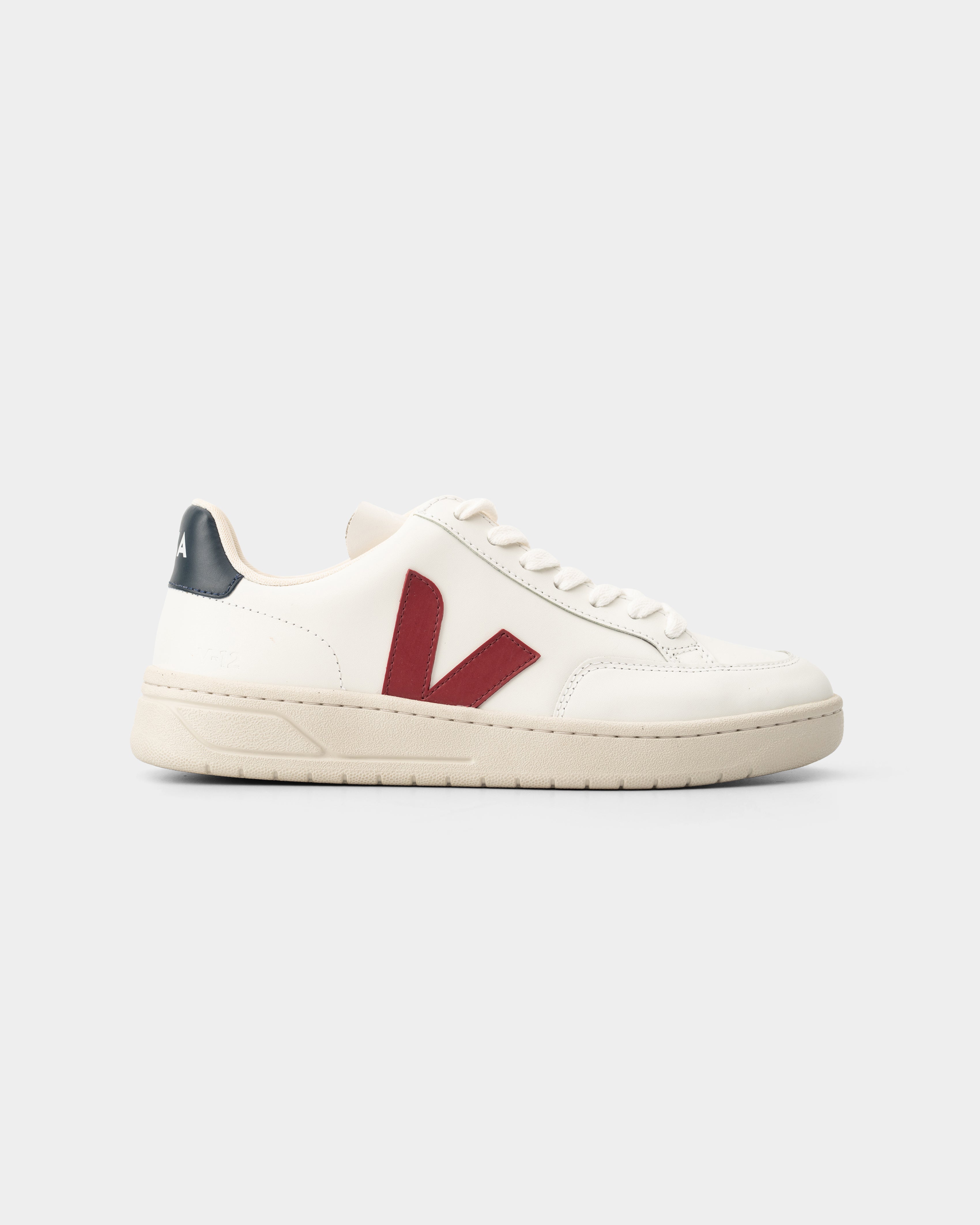 Veja Ladies V-12 Leather Sneaker | XD0201955A 9-Extra White Marsala Nautico